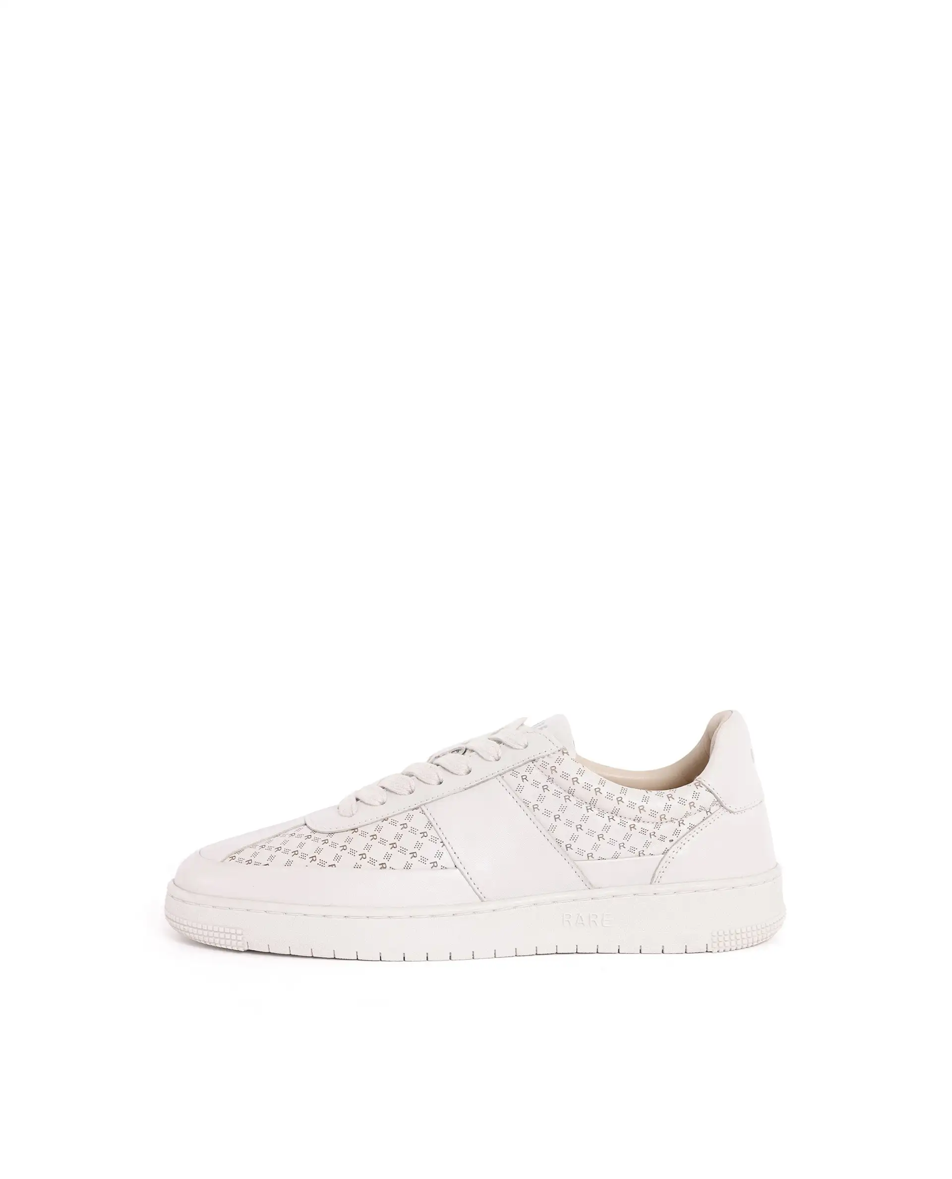 Rare Rabbit Men's Galileo Stellar Ivory Genuine Leather Monogram Print Low-Top Sneaker Shoes - Image 8