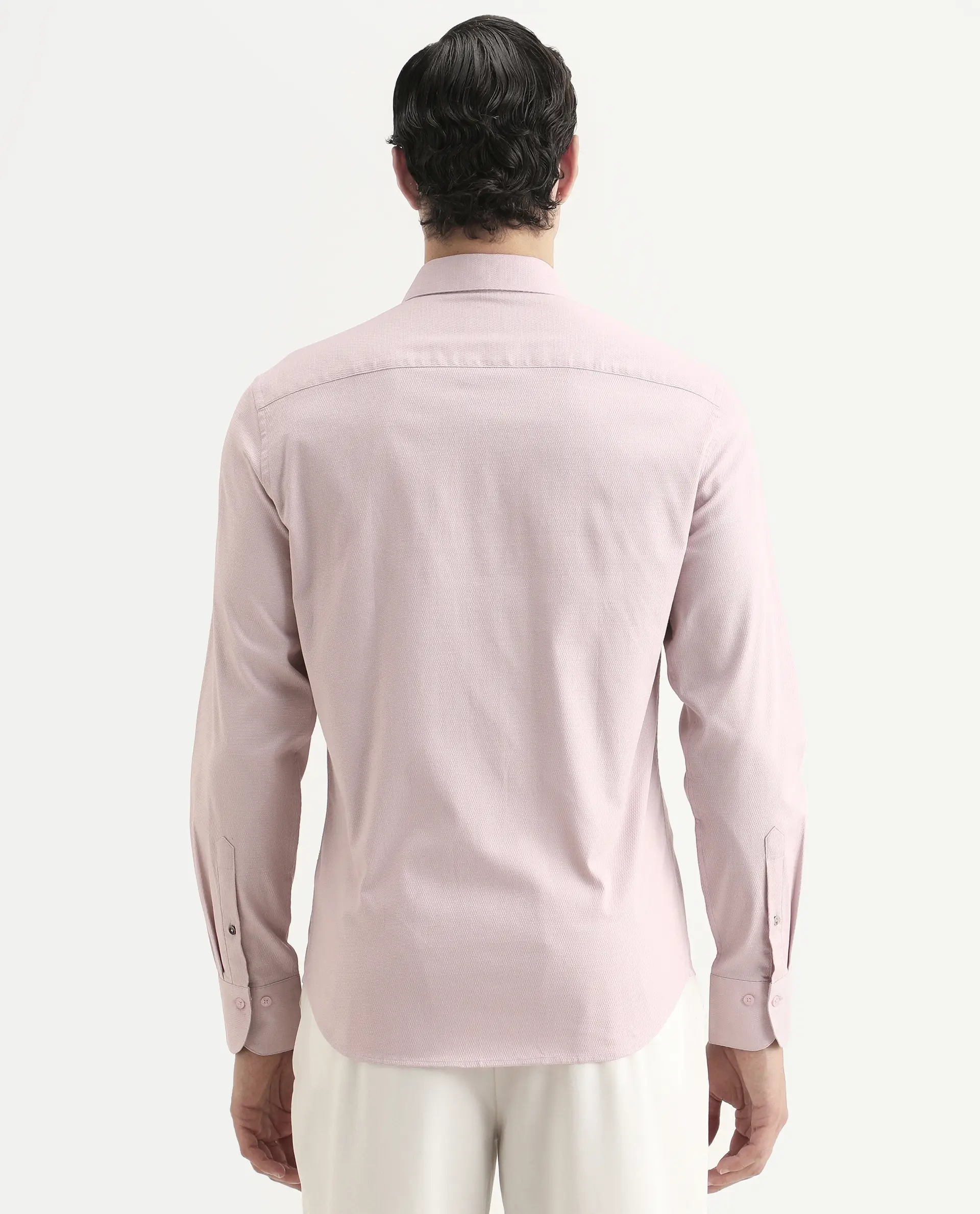Rare Rabbit Men's Garahs Light Pink Cotton Blend Fabric Half Sleeve Regular Fit Shirt - Image 7