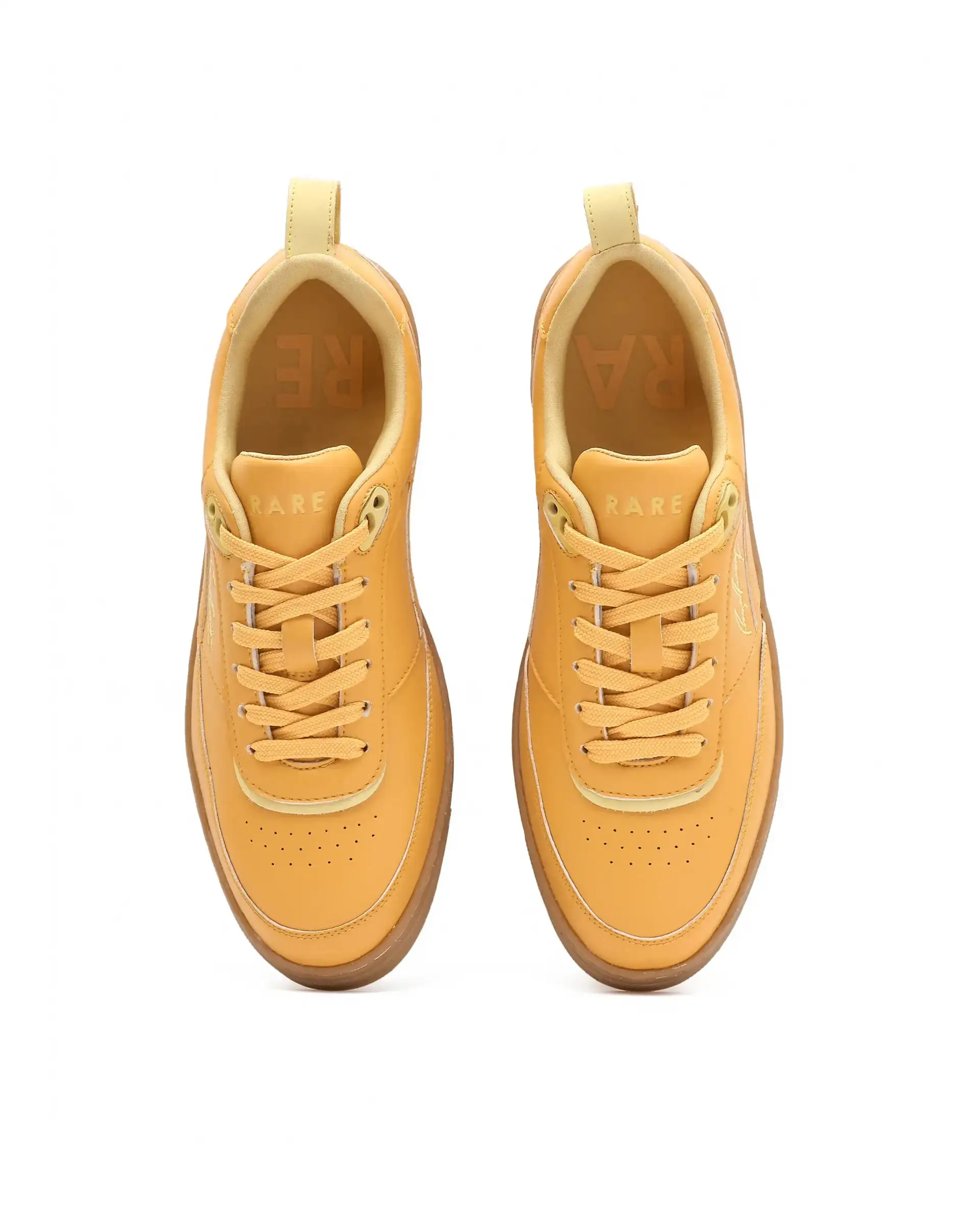 Rare Rabbit Men's Garen Mustard Micro Fiber Causal Sneaker - Image 4