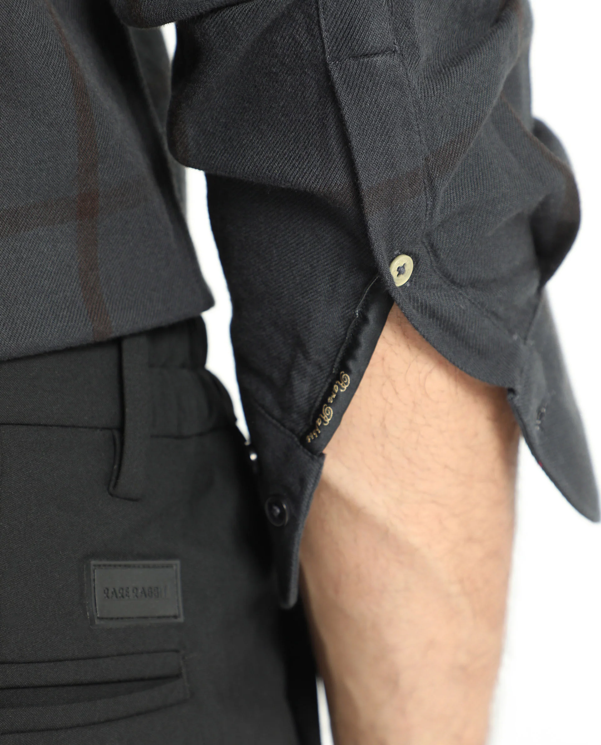 Rare Rabbit Men's Garteh Petrol Cotton Checked Print Regular Fit Full Sleeve Collared Shirt - Image 4