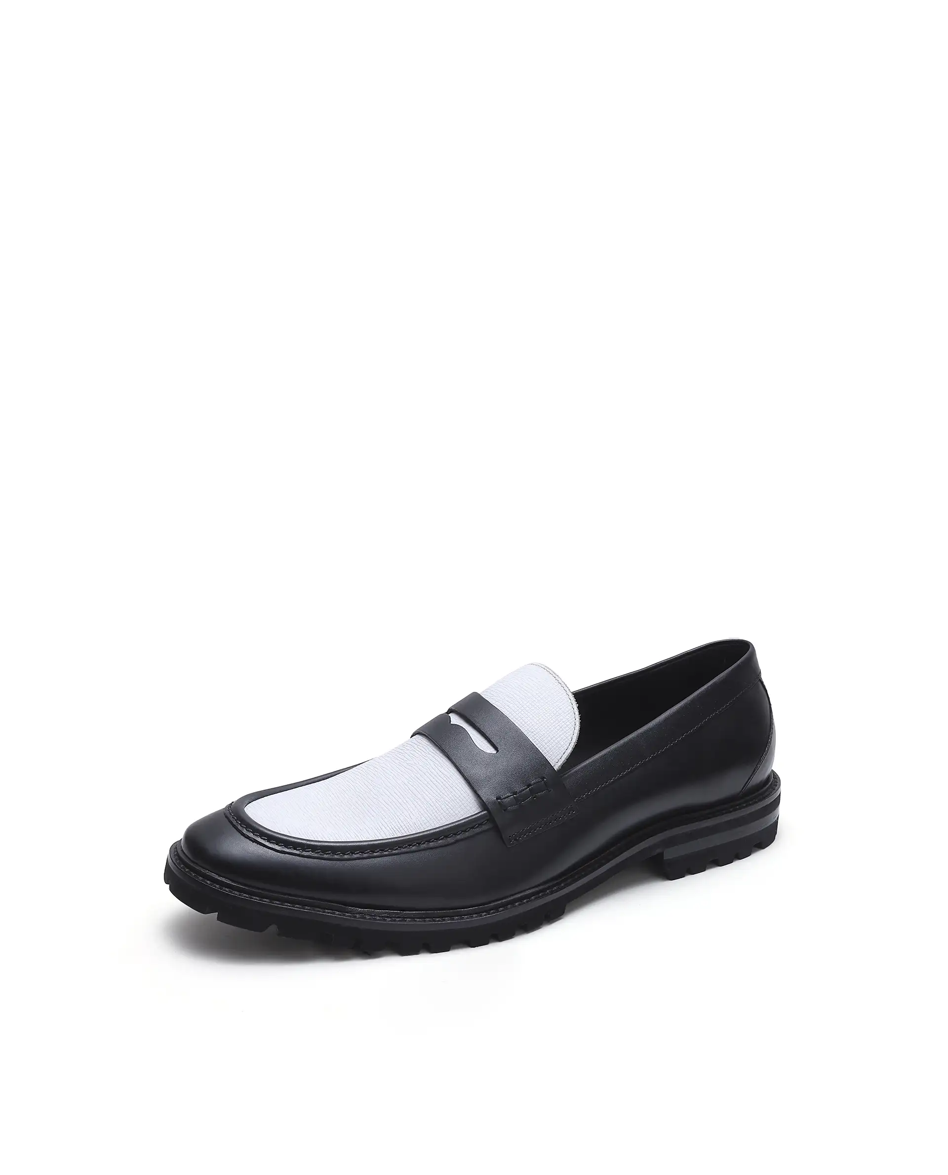Rare Rabbit Men's Garfield Black Leather Mocassin