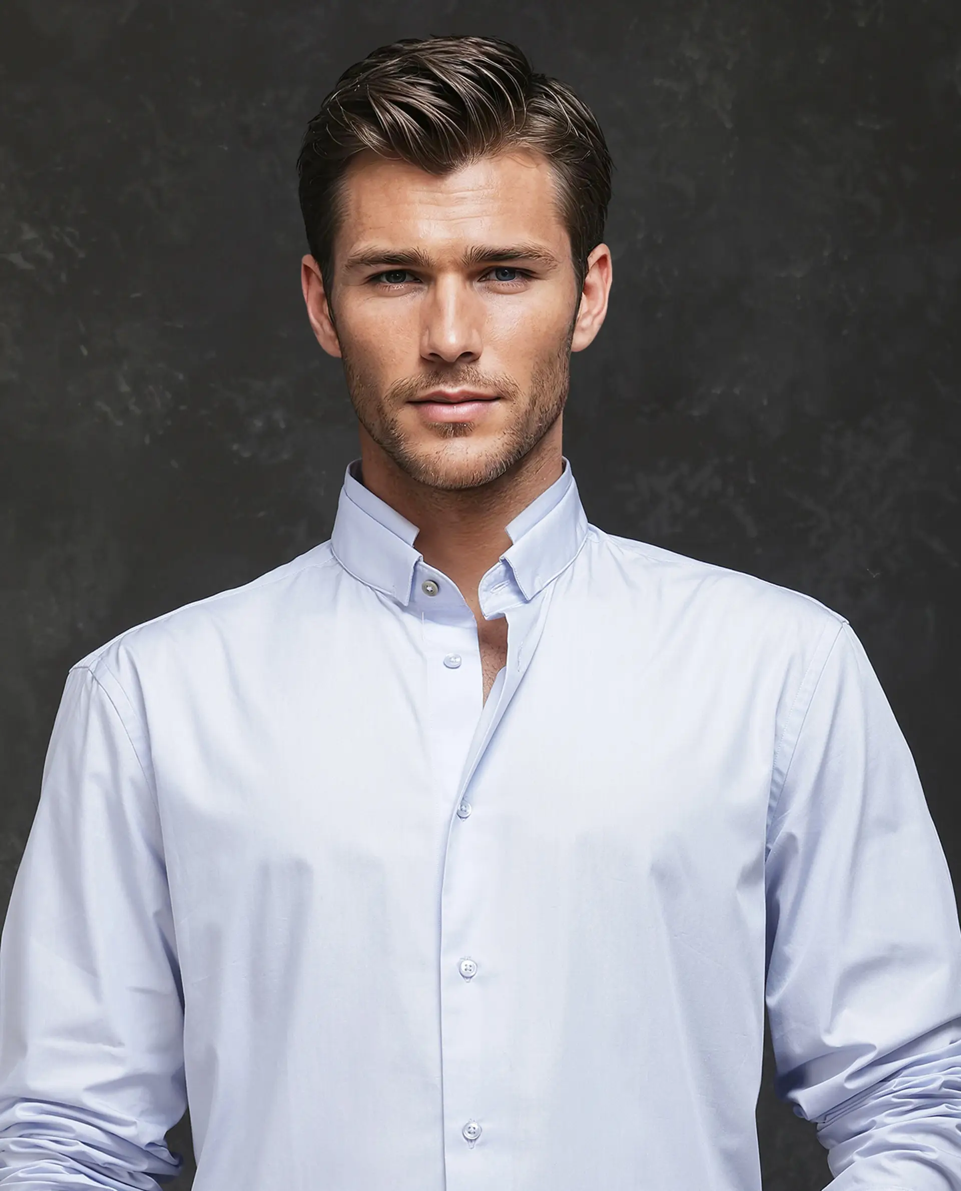 Rare Rabbit Men's Garry Light Blue Cotton Plain Relaxed Fit Full Sleeve Mandarin Collar Shirt - Image 7
