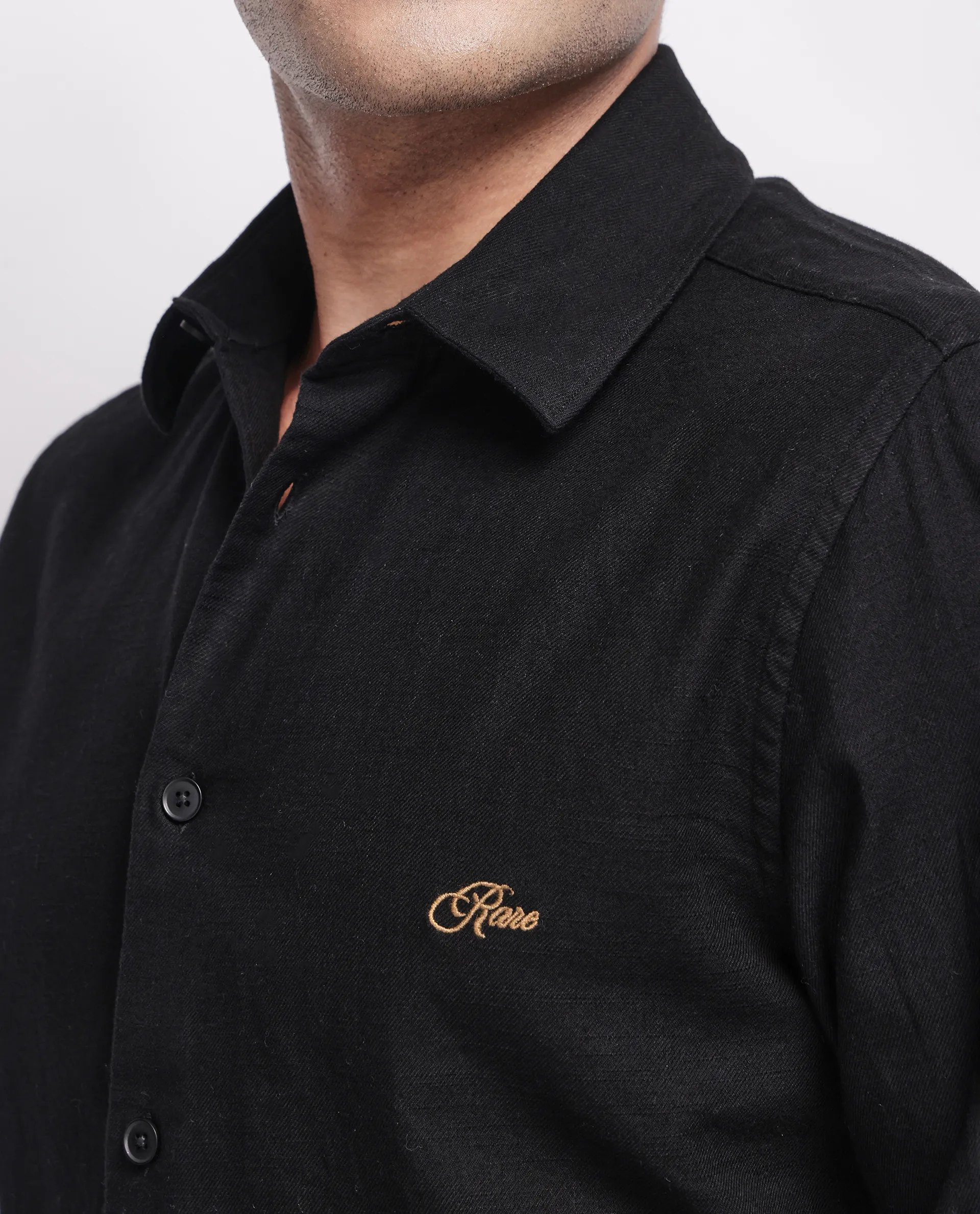 Rare Rabbit Men's Gawa Black Cotton Striped Print Regular Fit Full Sleeve Collared Shirt - Image 3