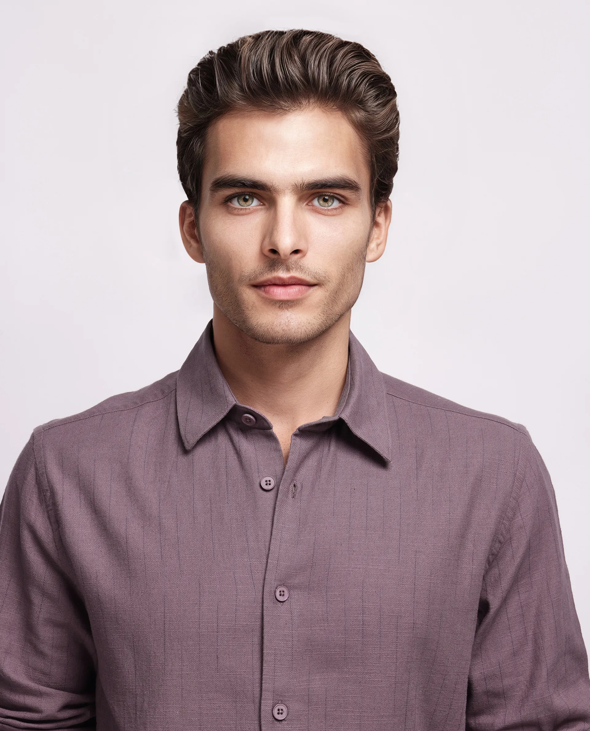 Rare Rabbit Men's Gawa Purple Cotton Striped Print Regular Fit Full Sleeve Collared Shirt - Image 7