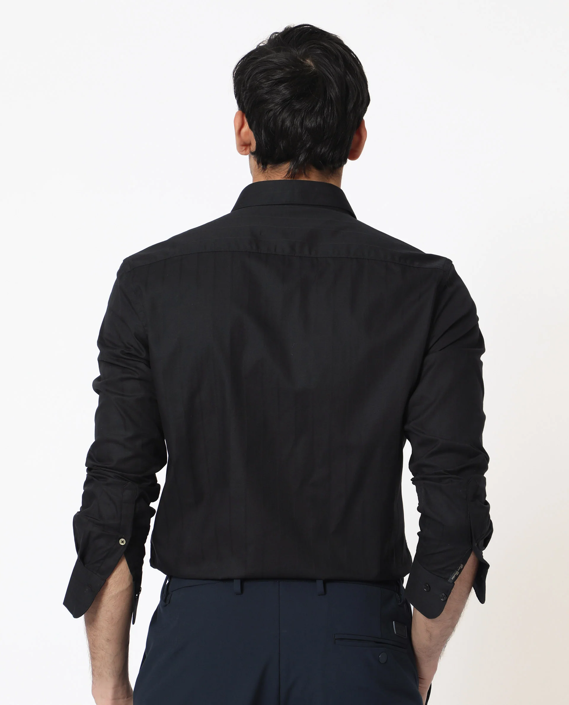 Rare Rabbit Men's Gazan Black Cotton Striped Print Regular Fit Full Sleeve Collared Shirt - Image 11