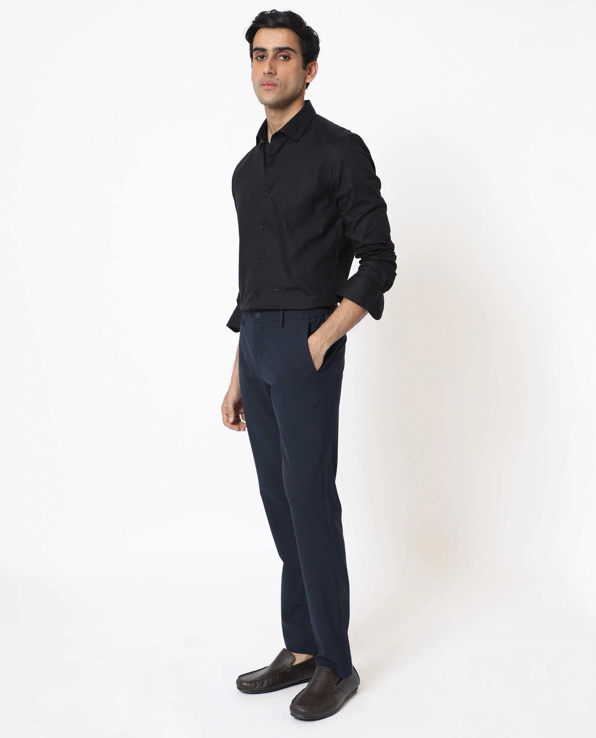 Rare Rabbit Men's Gazan Black Cotton Striped Print Regular Fit Full Sleeve Collared Shirt - Image 8