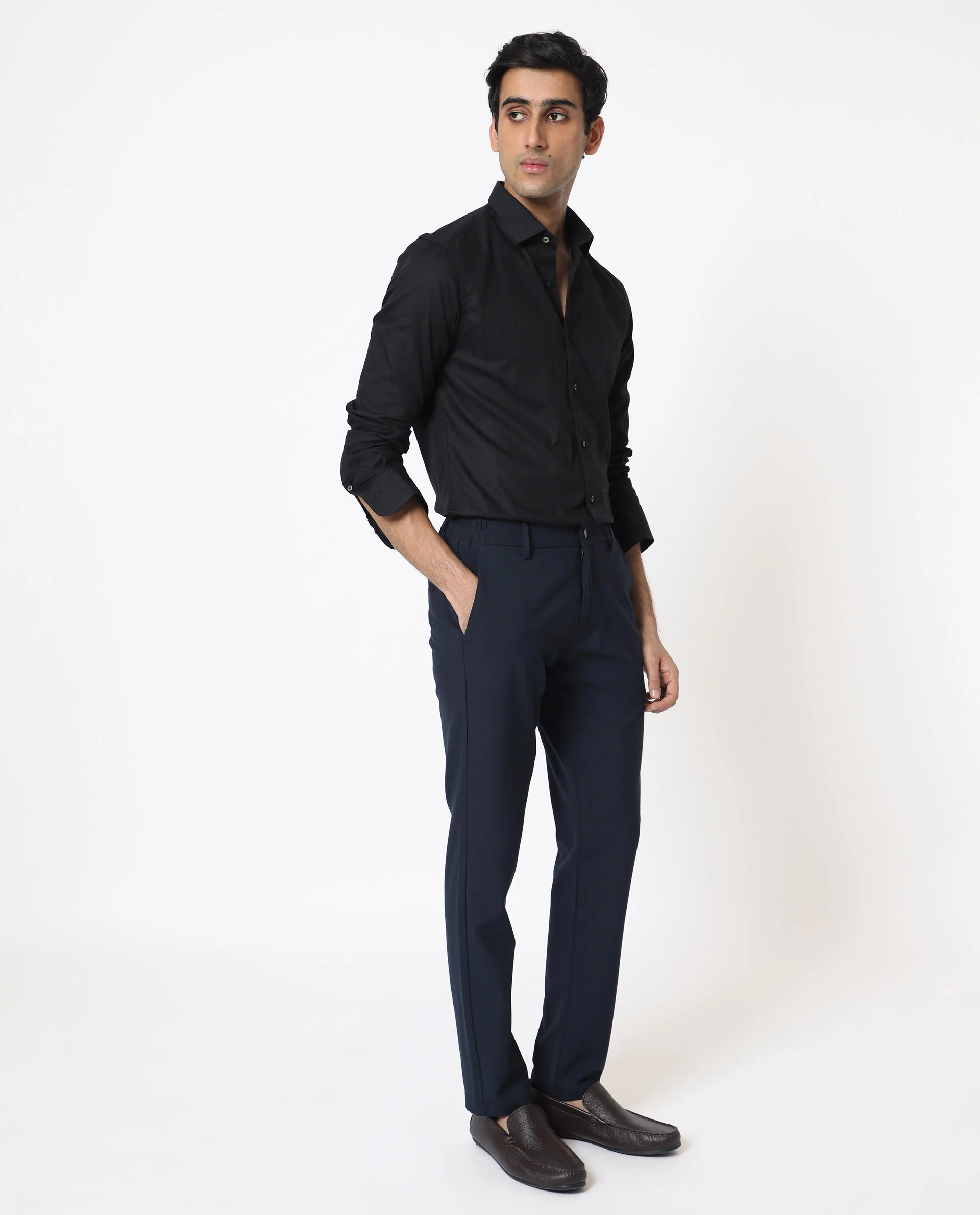 Rare Rabbit Men's Gazan Black Cotton Striped Print Regular Fit Full Sleeve Collared Shirt - Image 9