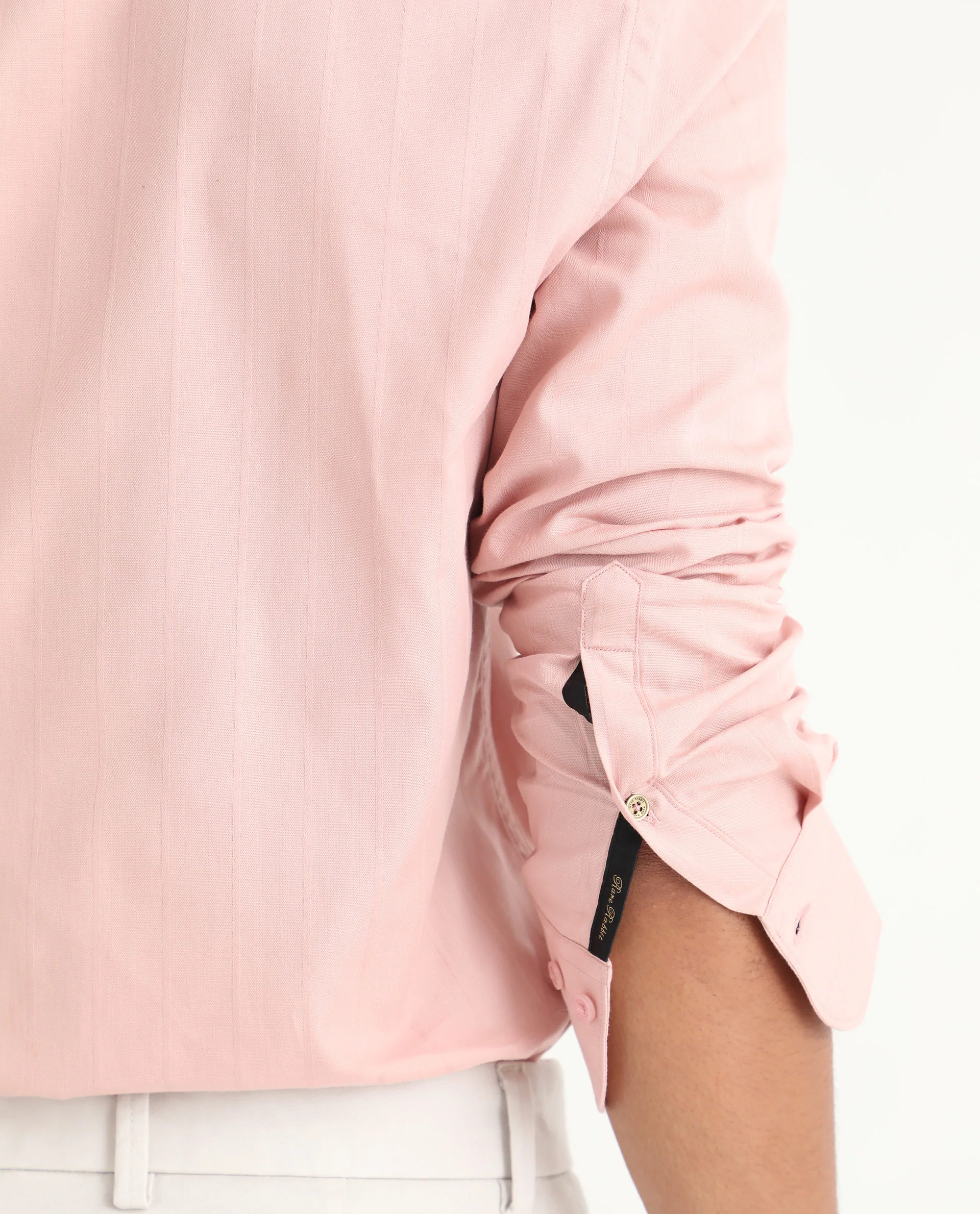 Rare Rabbit Men's Gazan Dusky Pink Cotton Striped Print Regular Fit Full Sleeve Collared Shirt - Image 4
