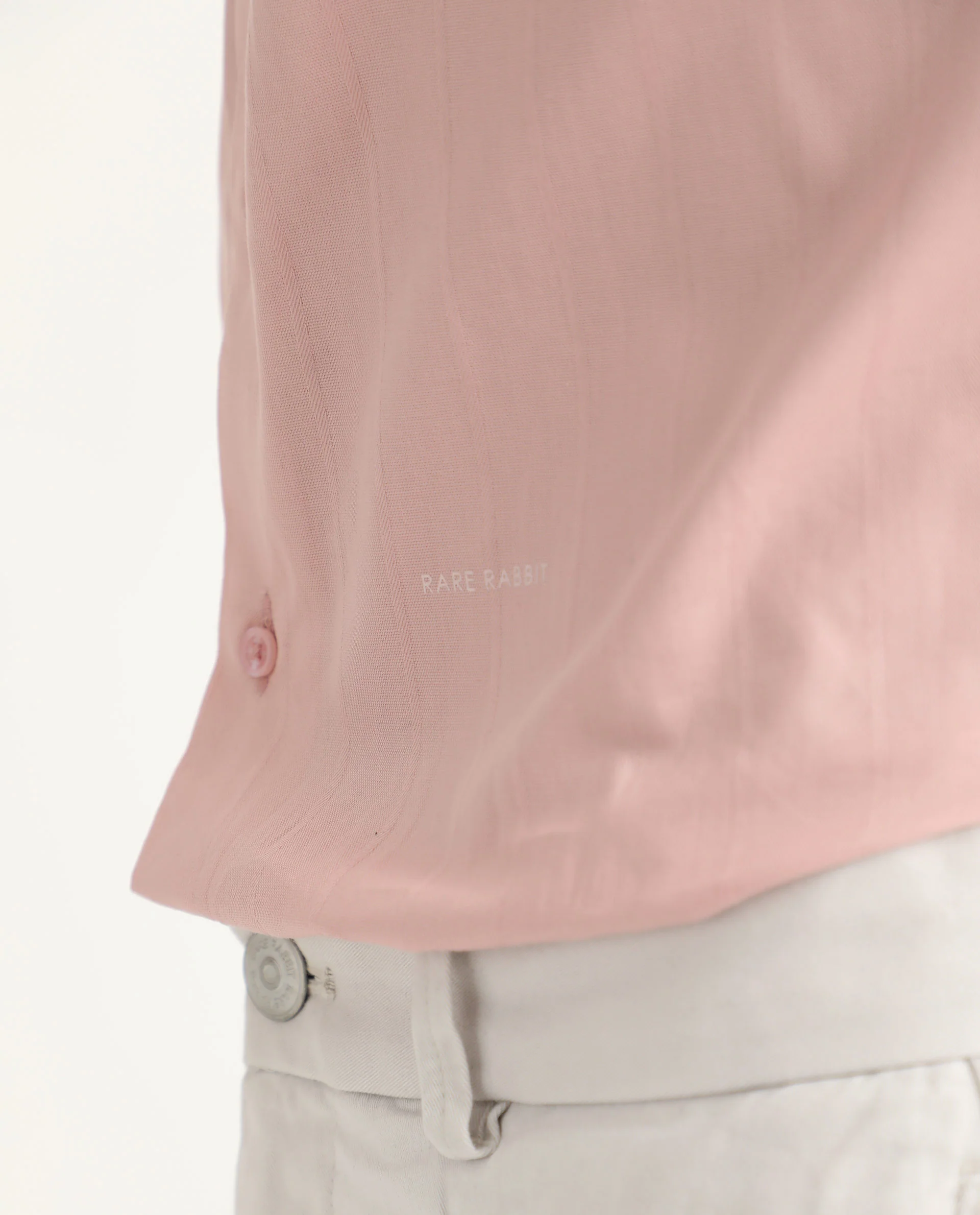 Rare Rabbit Men's Gazan Dusky Pink Cotton Striped Print Regular Fit Full Sleeve Collared Shirt - Image 5