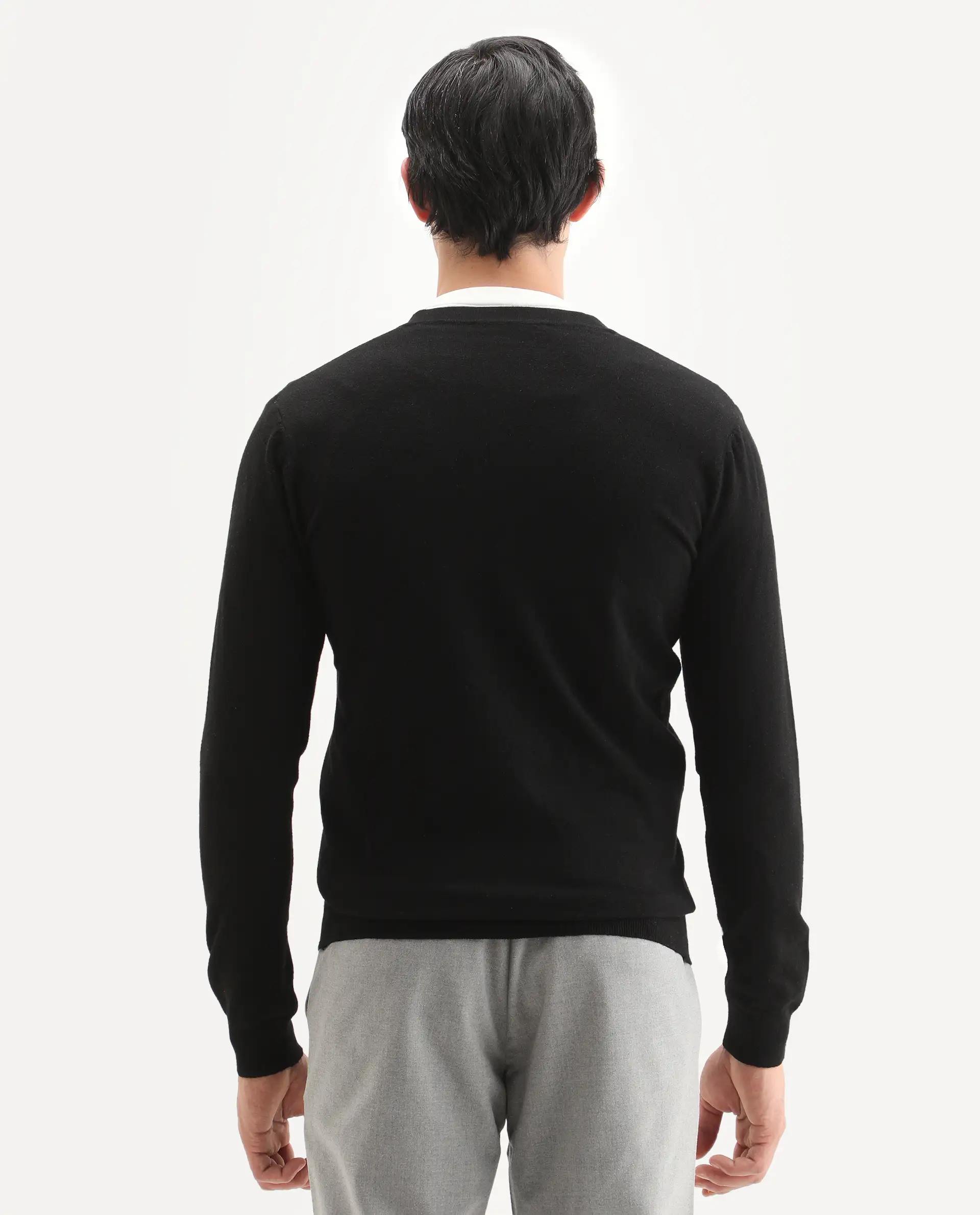 Rare Rabbit Men's Gem Black Sweater Button Closure Solid Pattern - Image 7