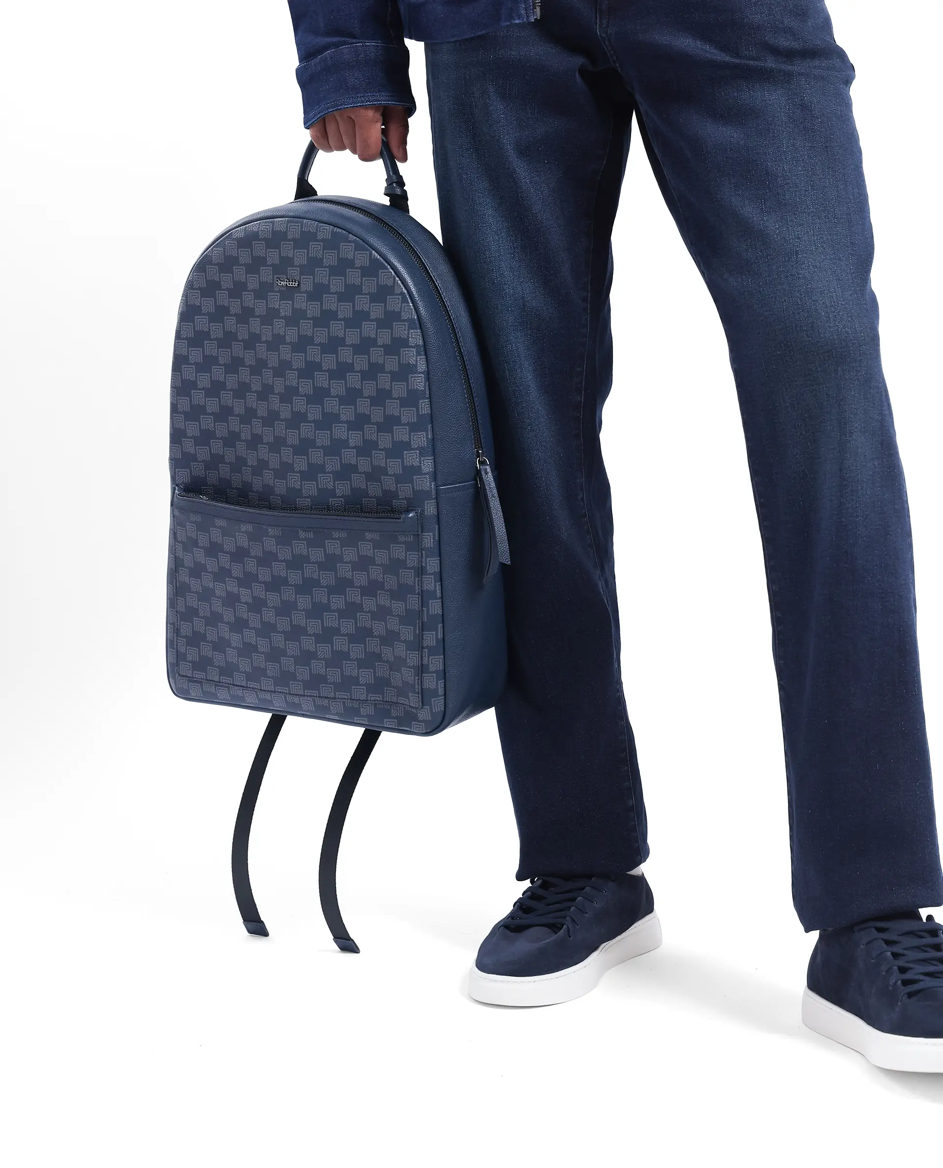 Rare Rabbit Men's Genther Blue Monogram Print Bag - Image 2