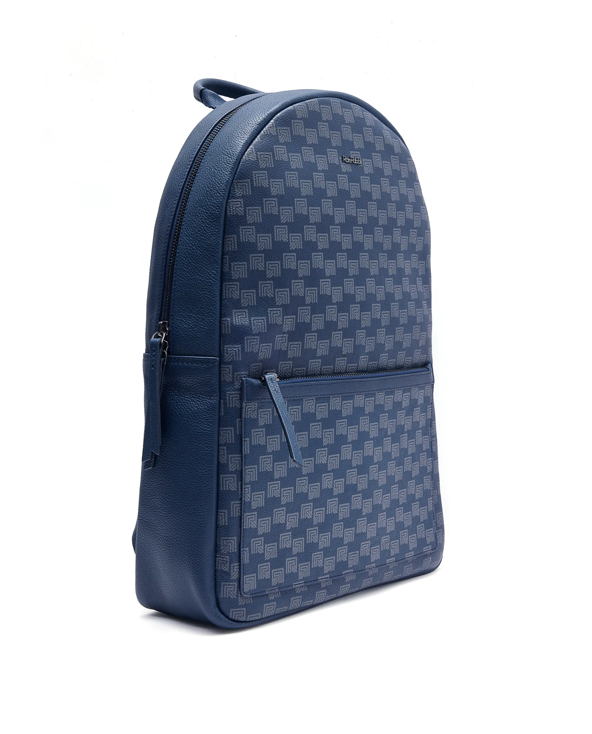 Rare Rabbit Men's Genther Blue Monogram Print Bag - Image 8