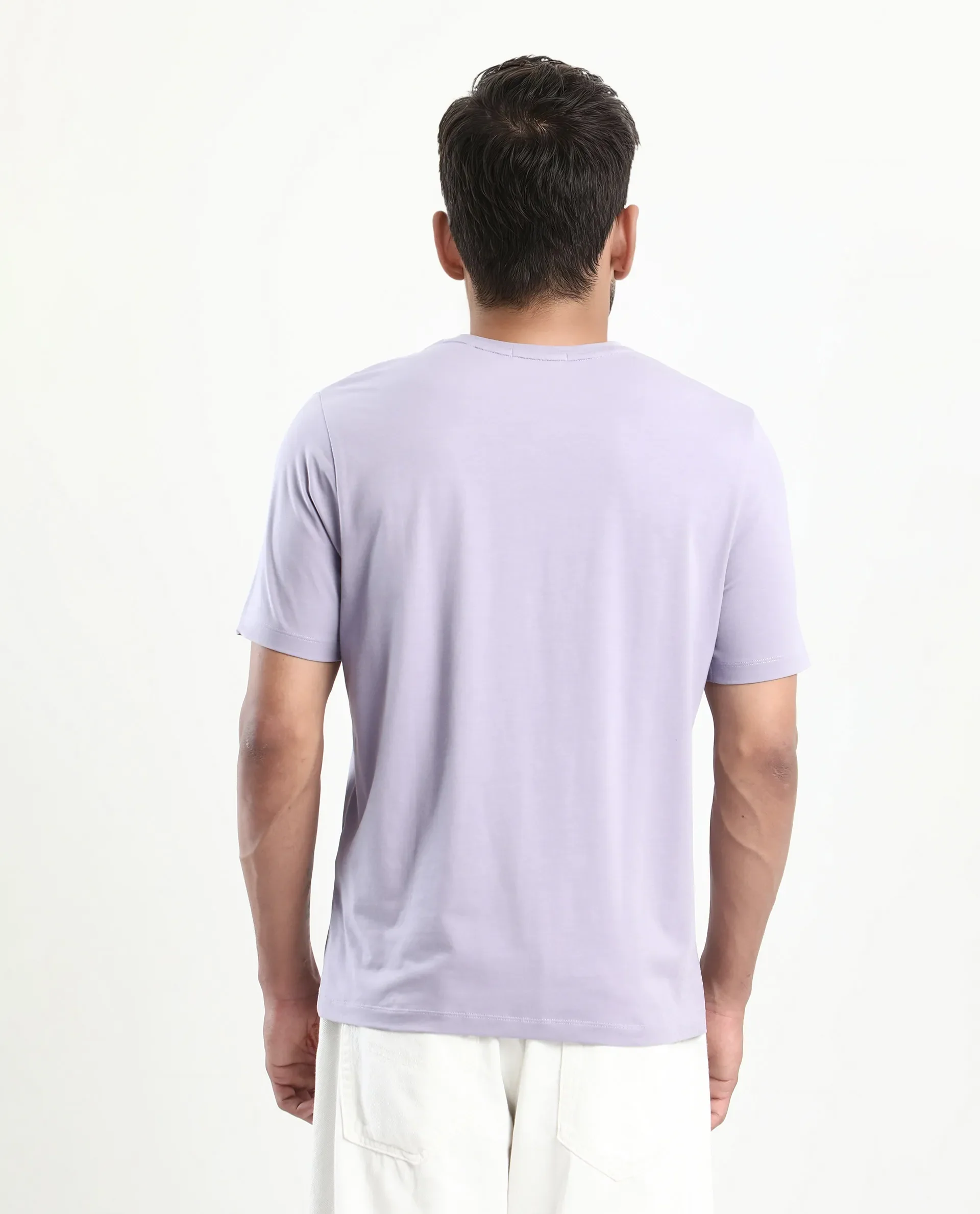 Rare Rabbit Men's Geom Dusky Purple Cotton Blend Graphic Print Regular Fit Half Sleeve Crew Neck T-Shirt - Image 8
