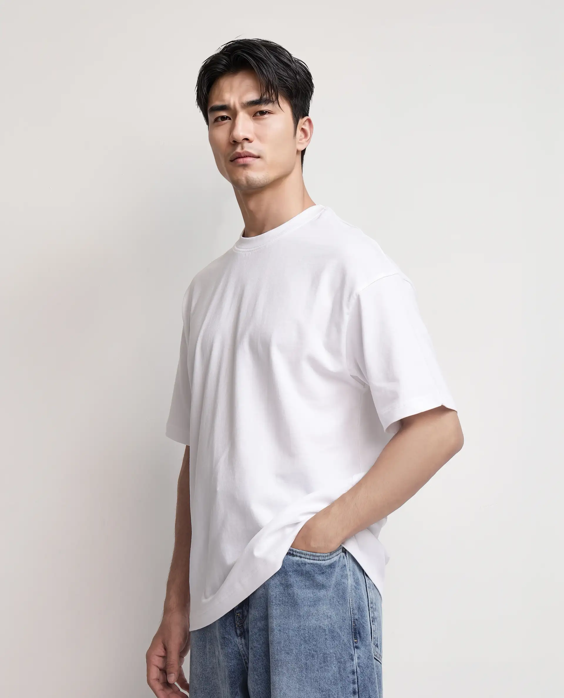 Rare Rabbit Men's Geon White Cotton Blend Graphic Print Oversized Fit Half Sleeve Crew Neck T-Shirt - Image 7