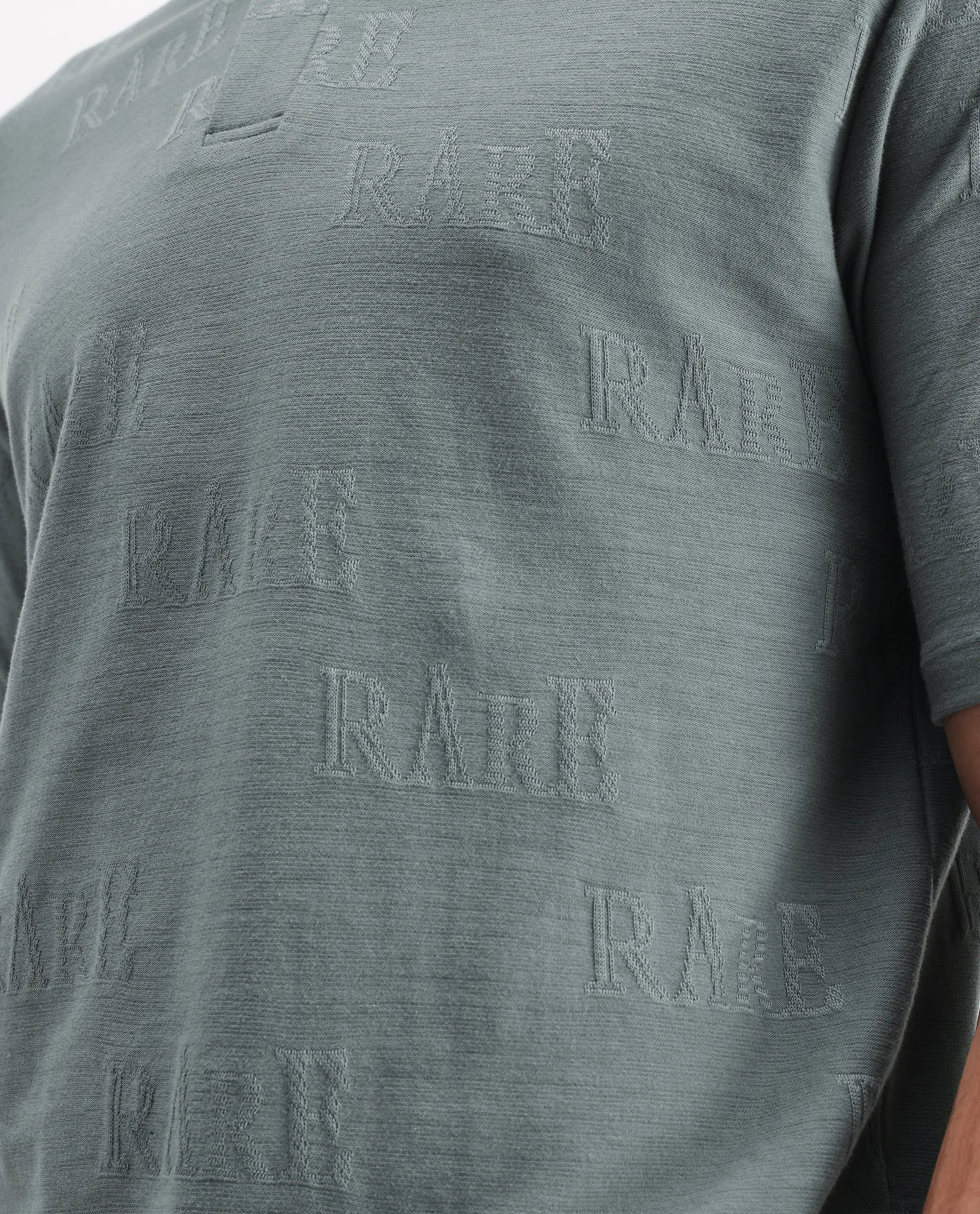 Rare Rabbit Men's Gesset 2 Green Cotton Blend Jacquard Regular Fit Half Sleeve Polo - Image 3