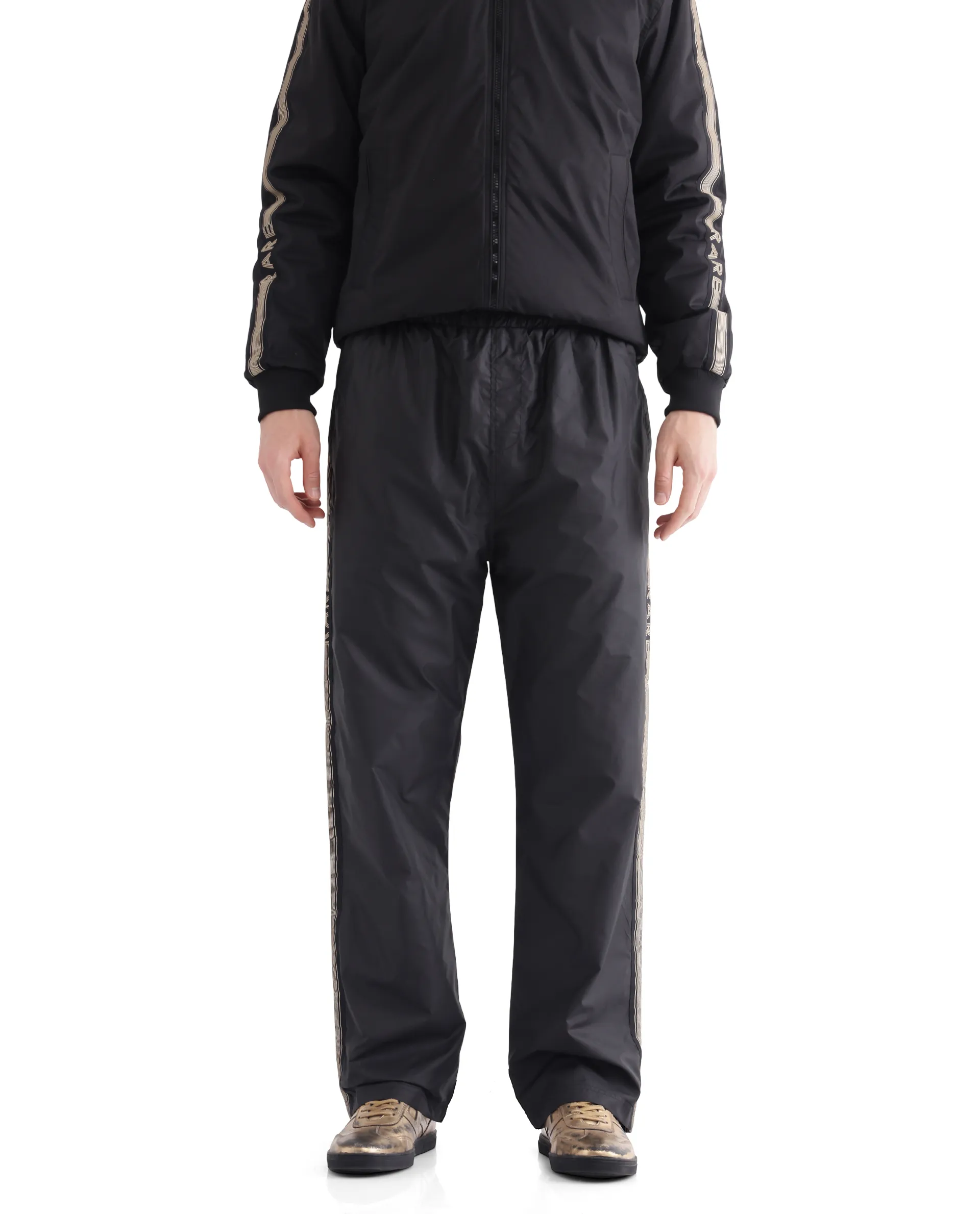 Rare Rabbit Men's Ghana-B Black Cotton Plain Regular Fit Track Pant - Image 6