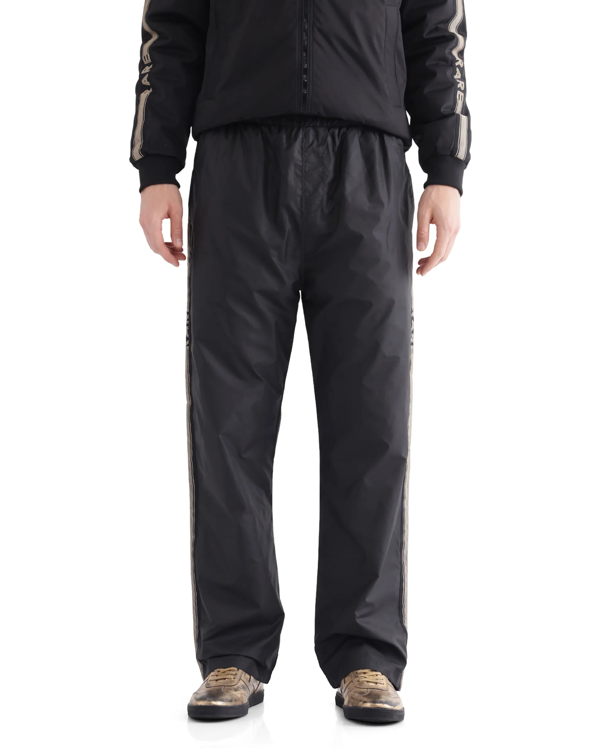 Rare Rabbit Men's Ghana-B Black Cotton Plain Regular Fit Track Pant - Image 8