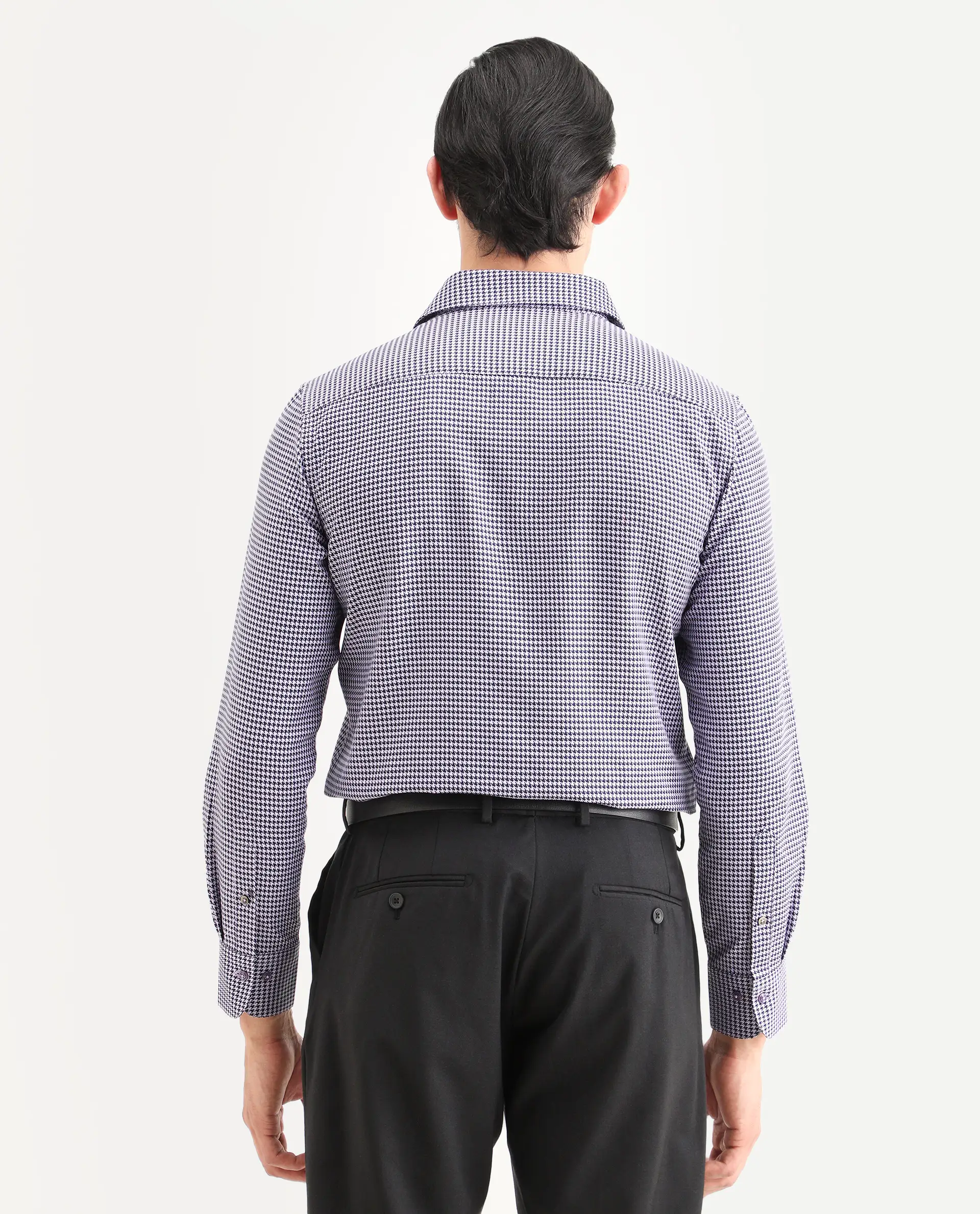 Rare Rabbit Men's Ghesto Purple Cotton Fabric Full Sleeve Spread Collar Regular Fit Checked Shirt - Image 7