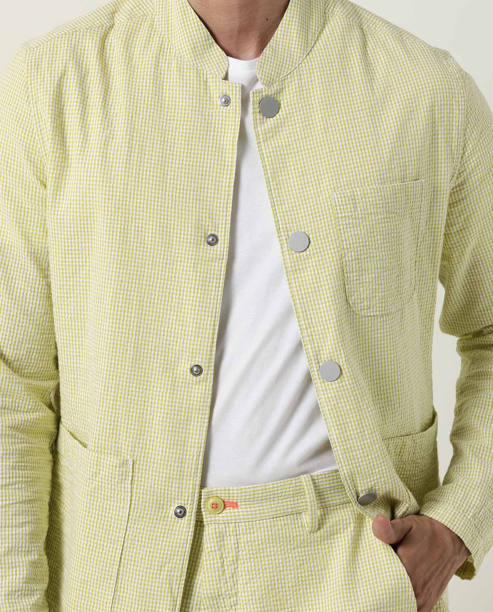 Rare Rabbit Men's Gin Olive Cotton Checked Print Regular Fit Full Sleeve Mandarin Collar Jacket - Image 11