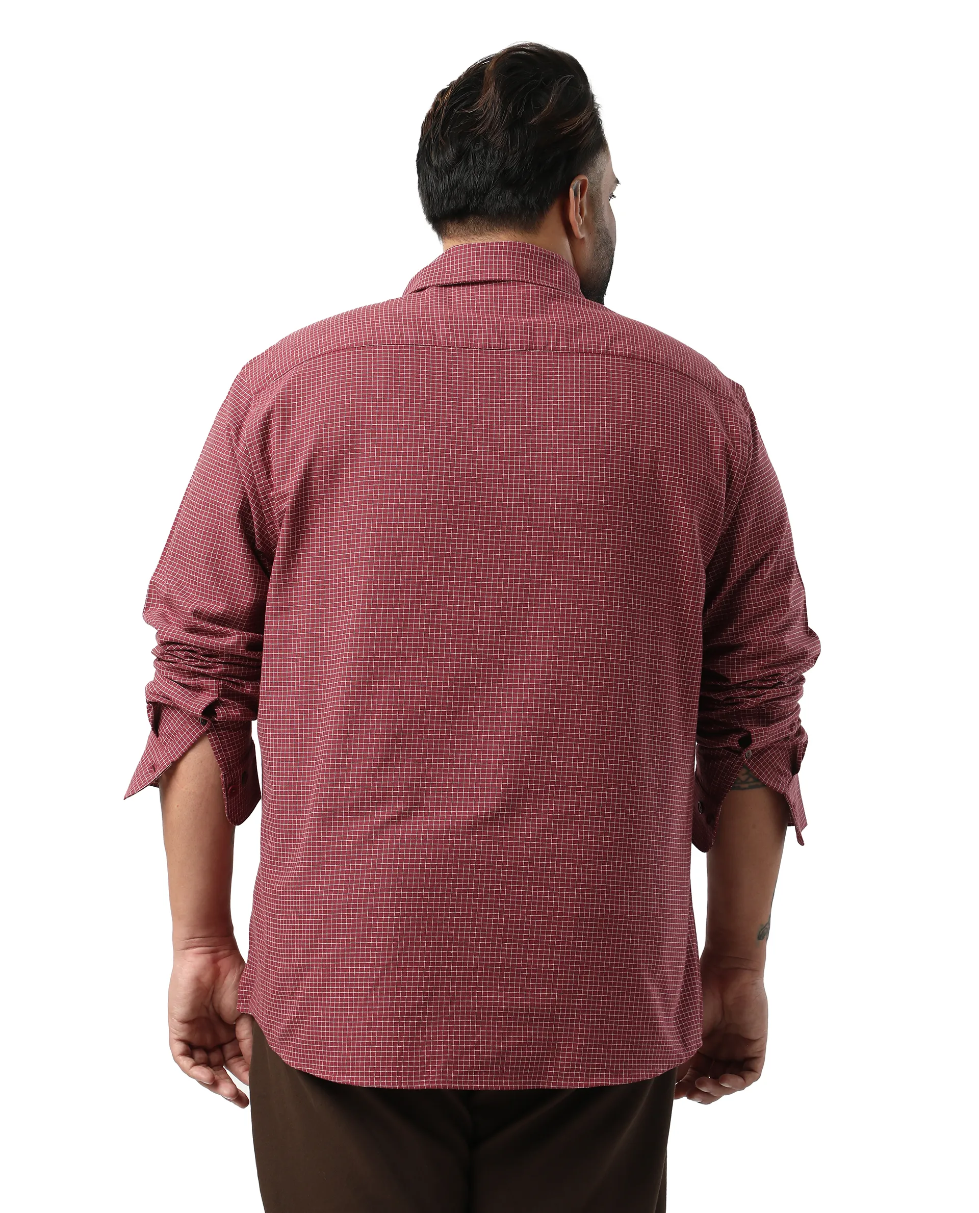 Rare Rabbit Men's Ging Big Red Cotton Fabric Full Sleeves Collared Neck Button Closure Checked Shirt - Image 6