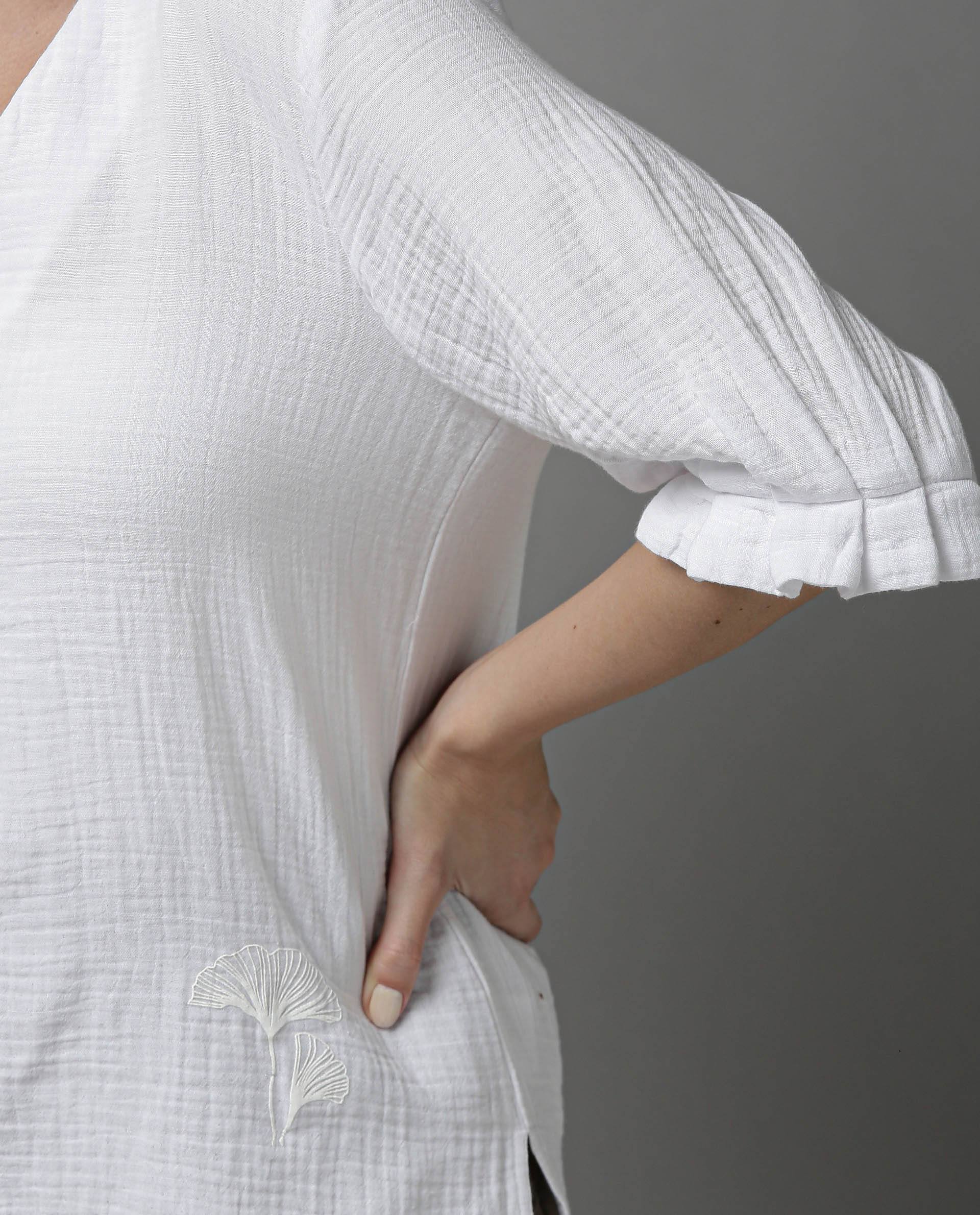 Rareism Women Glacier White Top Full Sleeves Solid - Image 5
