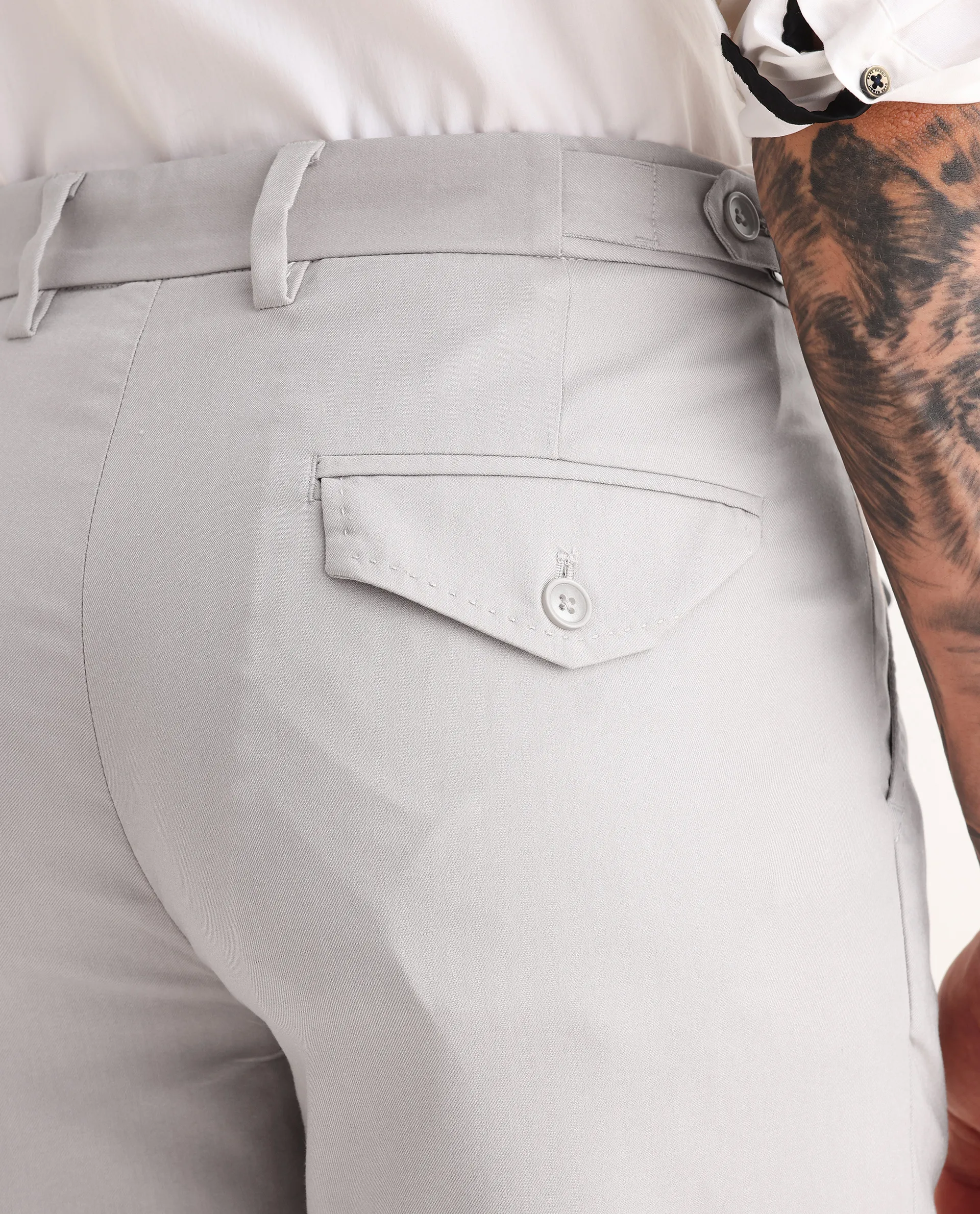 Rare Rabbit Men's Glade 1 Beige Polyester Plain Regular Fit Trouser - Image 7