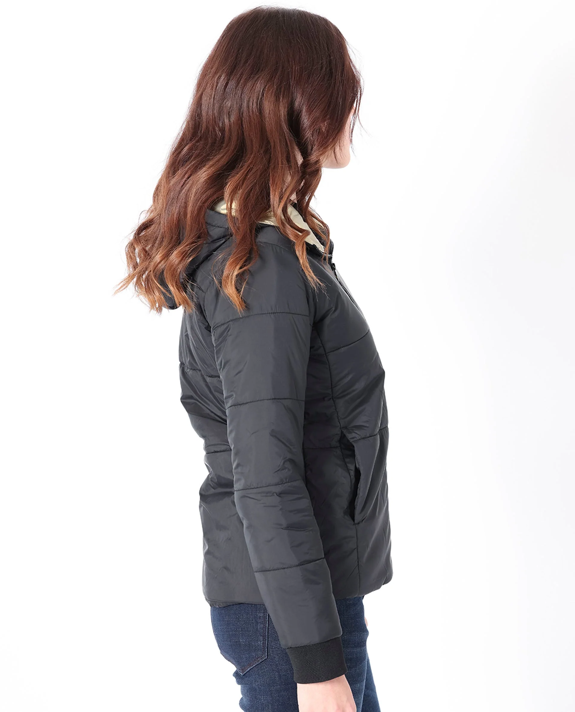 Rareism Women's Glasha Hls Black Polyester Hooded Plain Regular Fit Jacket - Image 4