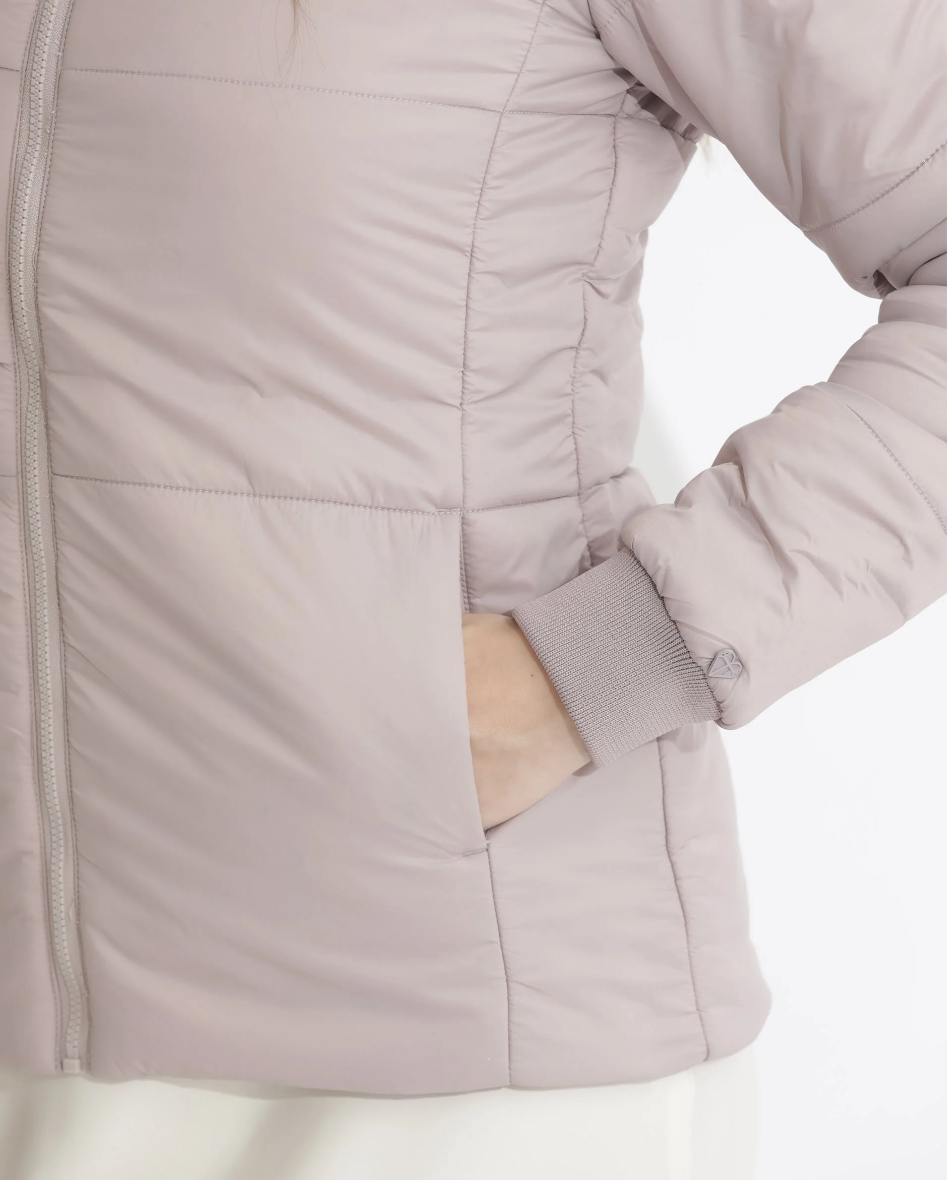 Rareism Women's Glasha Hls Silver Polyester Hooded Plain Regular Fit Jacket - Image 2