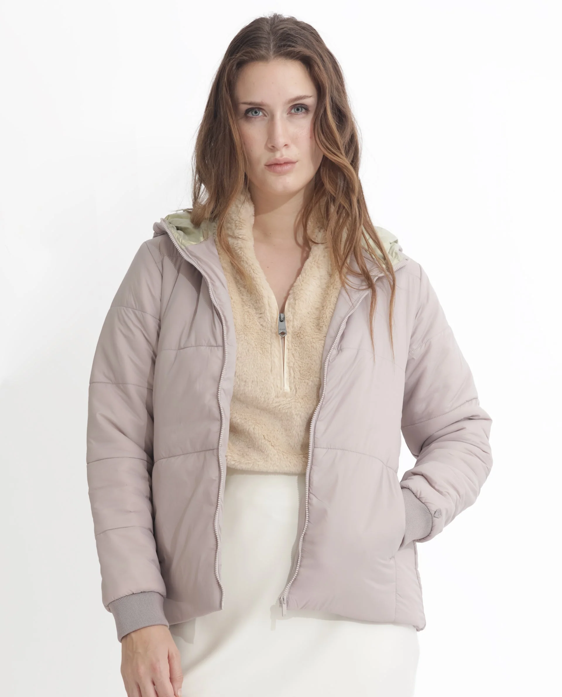 Rareism Women's Glasha Hls Silver Polyester Hooded Plain Regular Fit Jacket - Image 4