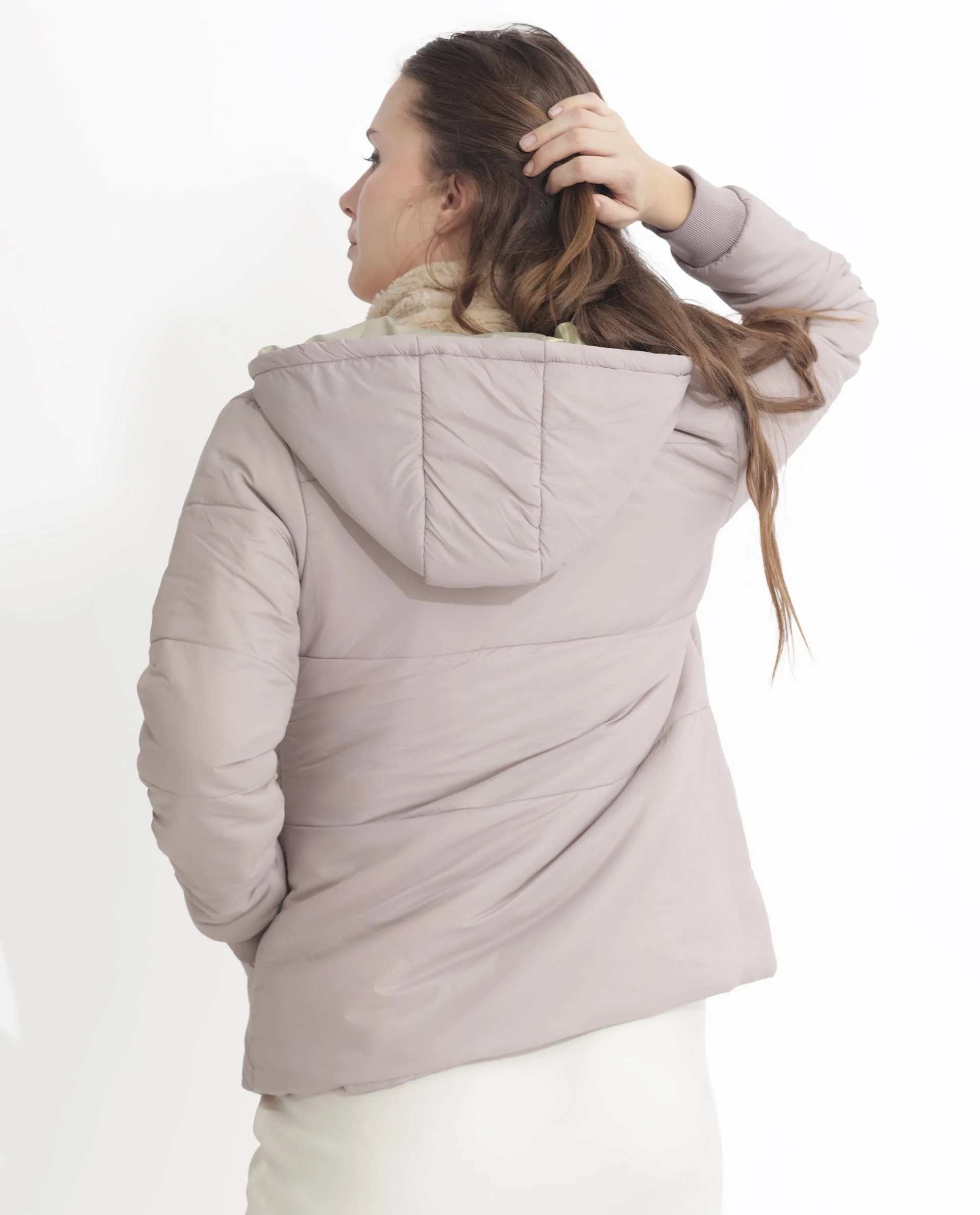 Rareism Women's Glasha Hls Silver Polyester Hooded Plain Regular Fit Jacket - Image 7