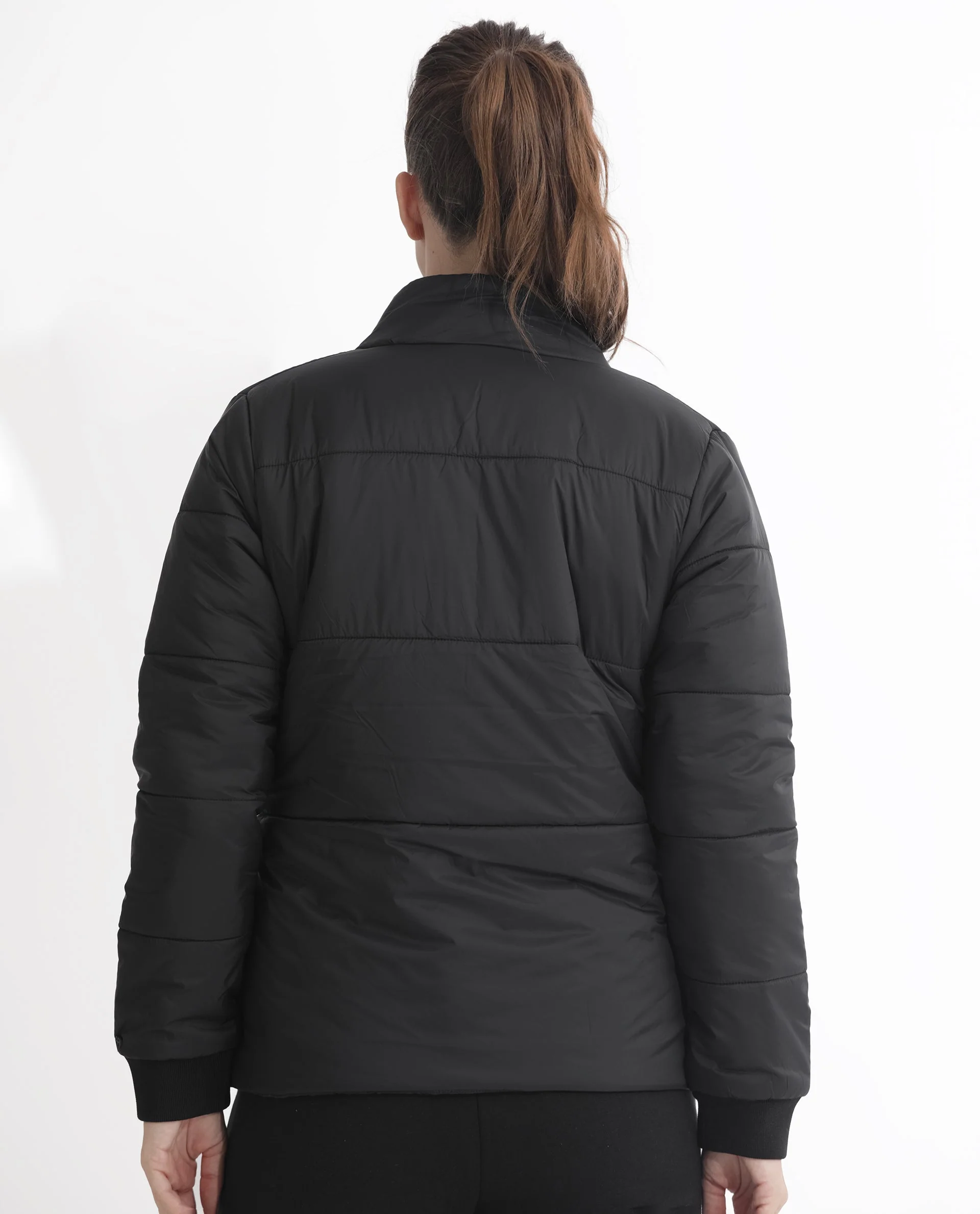 Rareism Women's Glasha Ls Black Polyester High Neck Plain Regular Fit Jacket - Image 11