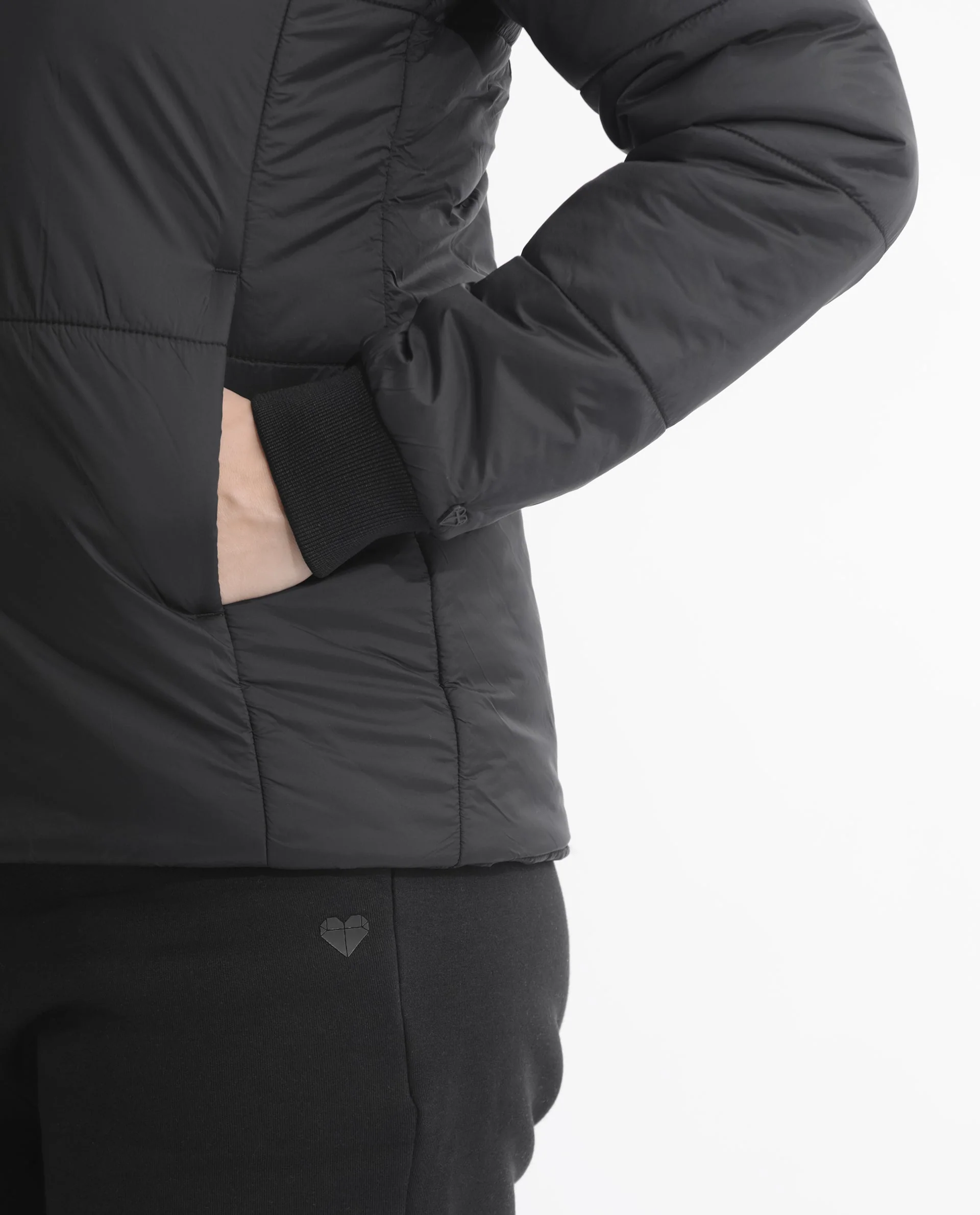 Rareism Women's Glasha Ls Black Polyester High Neck Plain Regular Fit Jacket - Image 8