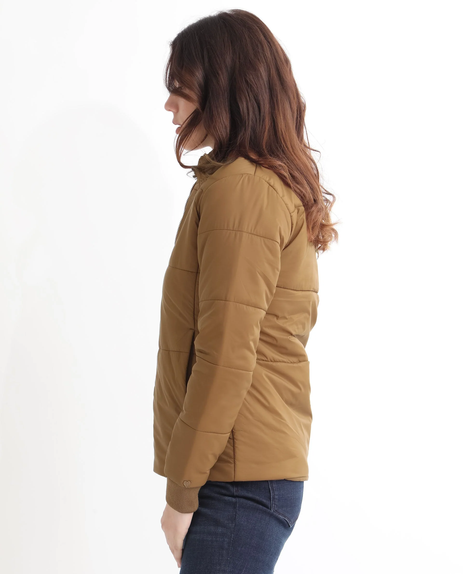 Rareism Women's Glasha Ls Brown Polyester High Neck Plain Regular Fit Jacket - Image 6