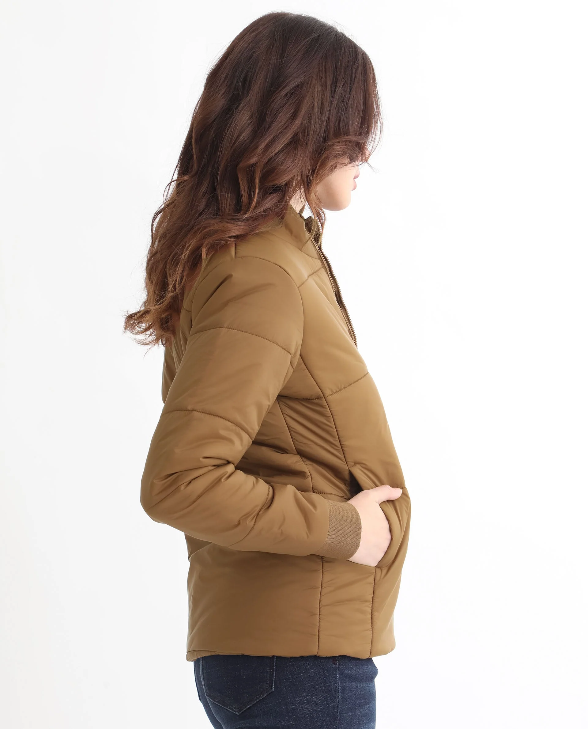 Rareism Women's Glasha Ls Brown Polyester High Neck Plain Regular Fit Jacket - Image 7