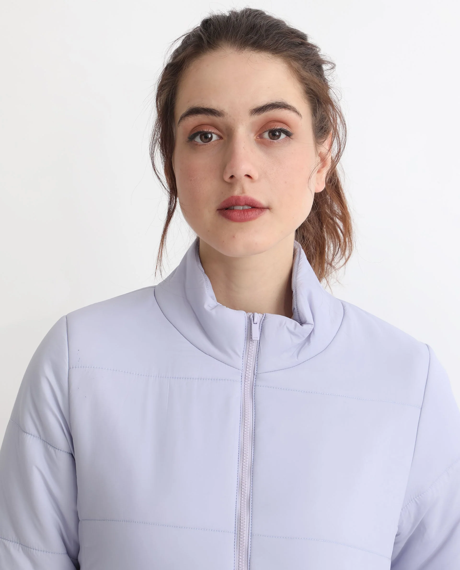 Rareism Women's Glasha Ls Purple Polyester High Neck Plain Regular Fit Jacket - Image 7