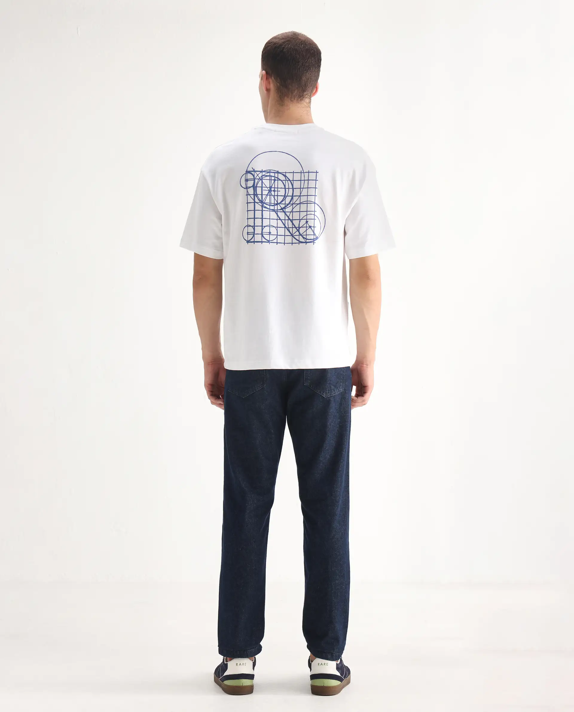 Rare Rabbit Men's Gleb Dark Blue Cotton Plain Kurt Carrot Fit Jeans - Image 7