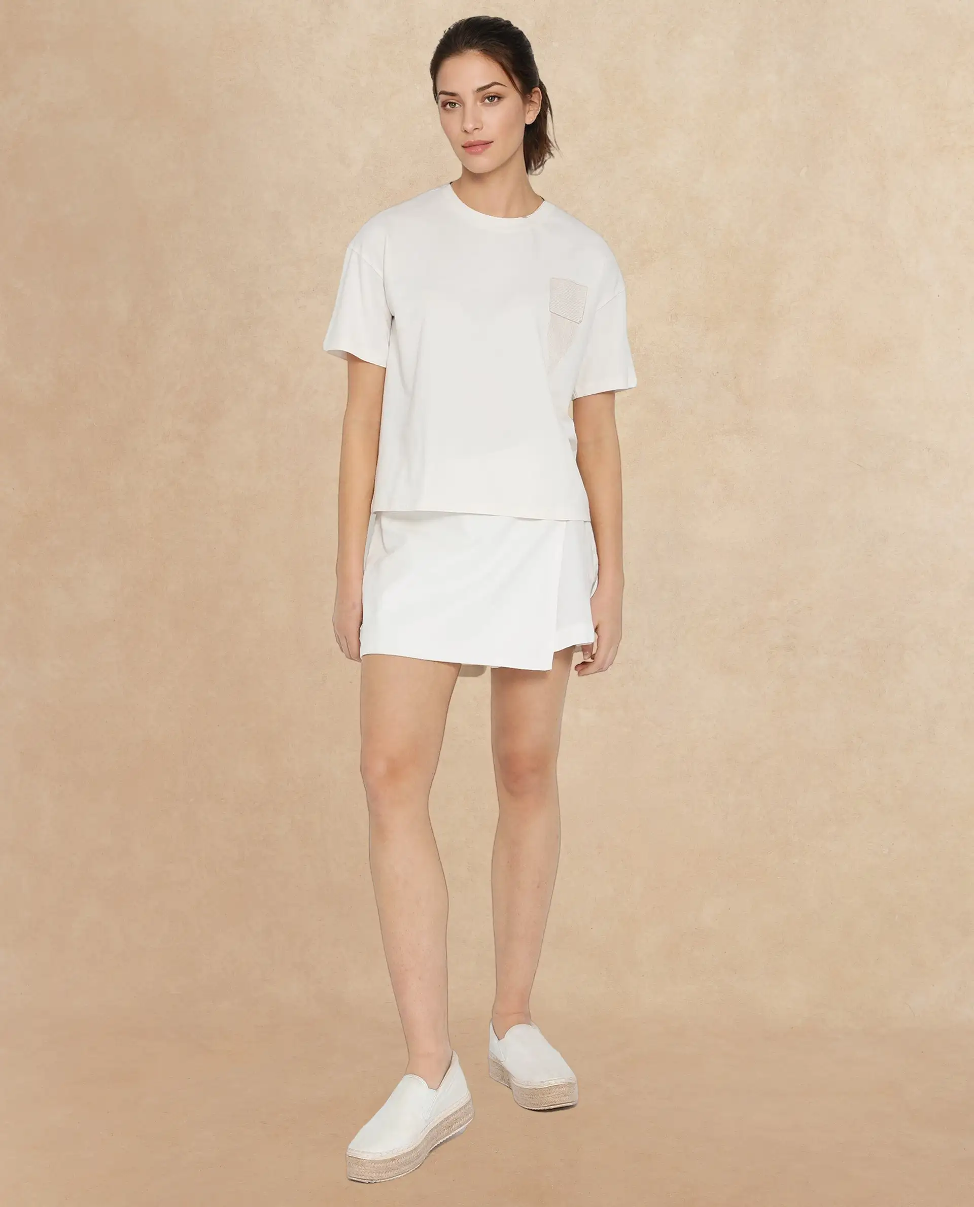 Rareism Women's Glondit Off White Cotton Blend Crew Neck Graphic Print Boxy Fit T-Shirt - Image 5