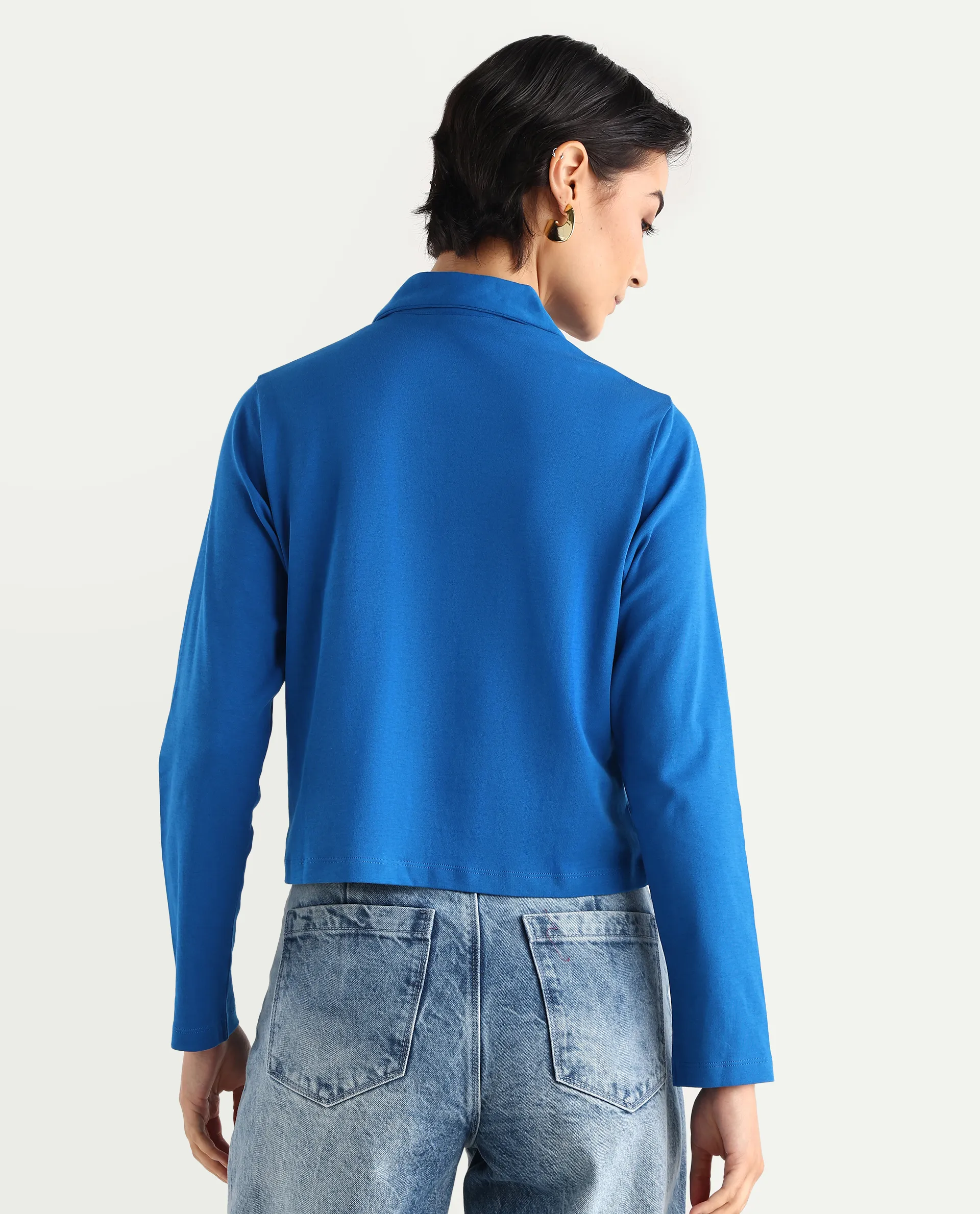 Rareism Women's Cotton Drop Collar Plain Regular Fit Top - Image 8