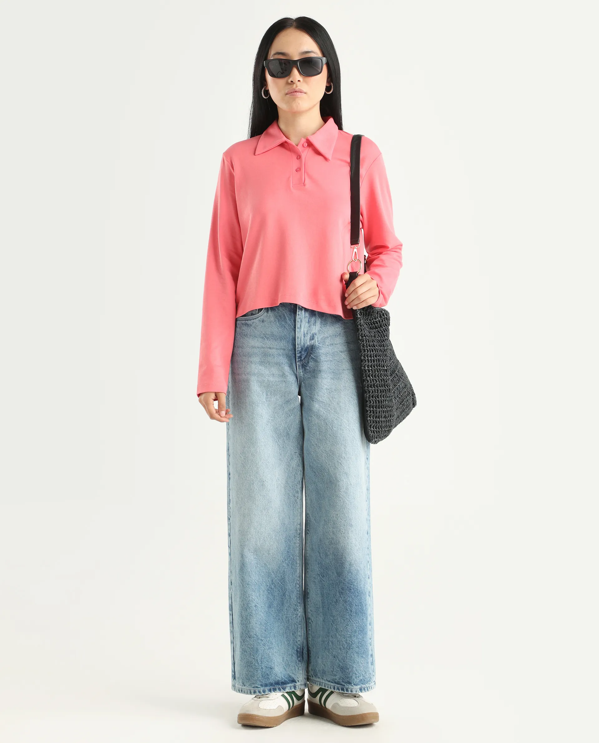 Rareism Women's Cotton Drop Collar Plain Regular Fit Top - Image 2