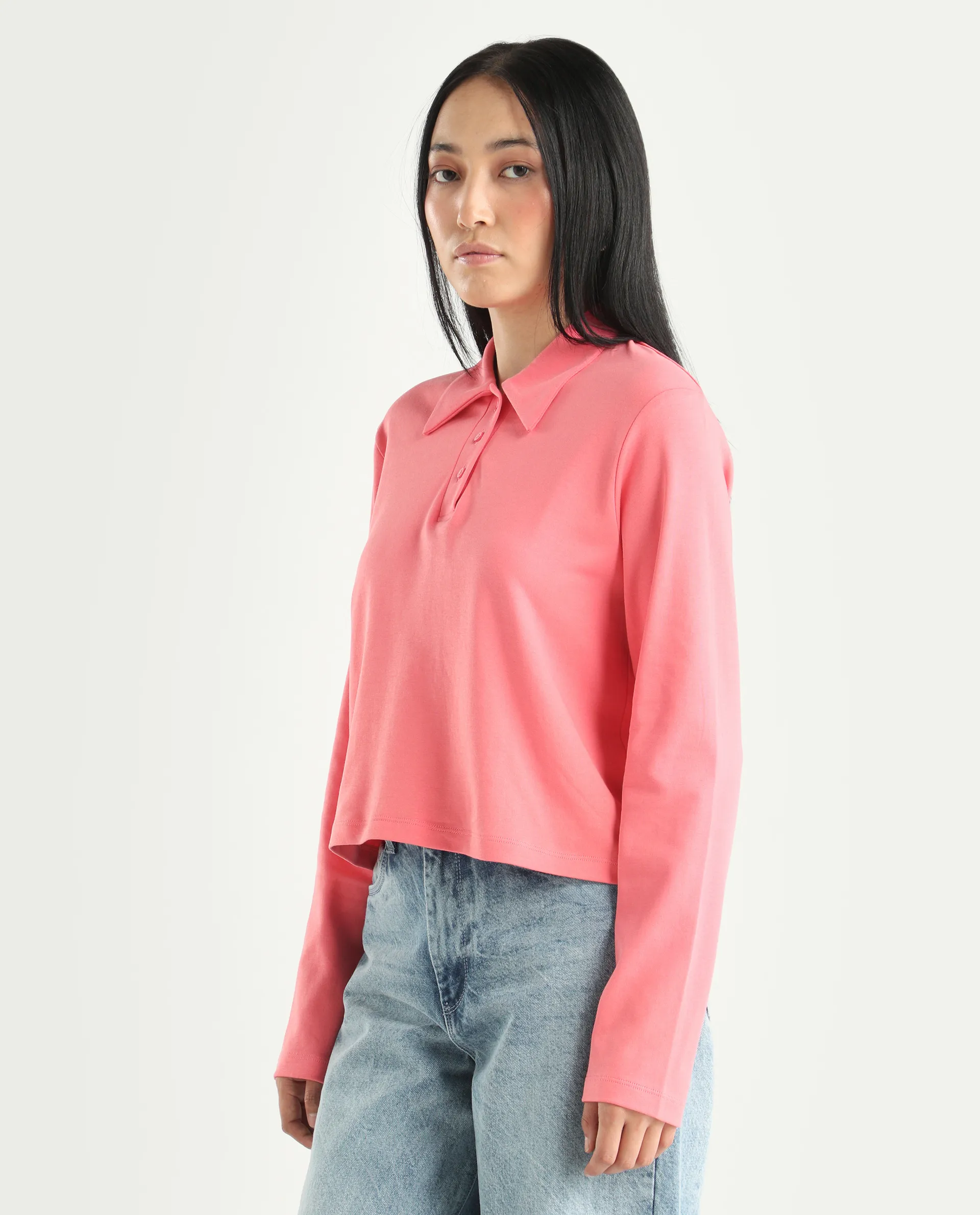 Rareism Women's Cotton Drop Collar Plain Regular Fit Top - Image 5