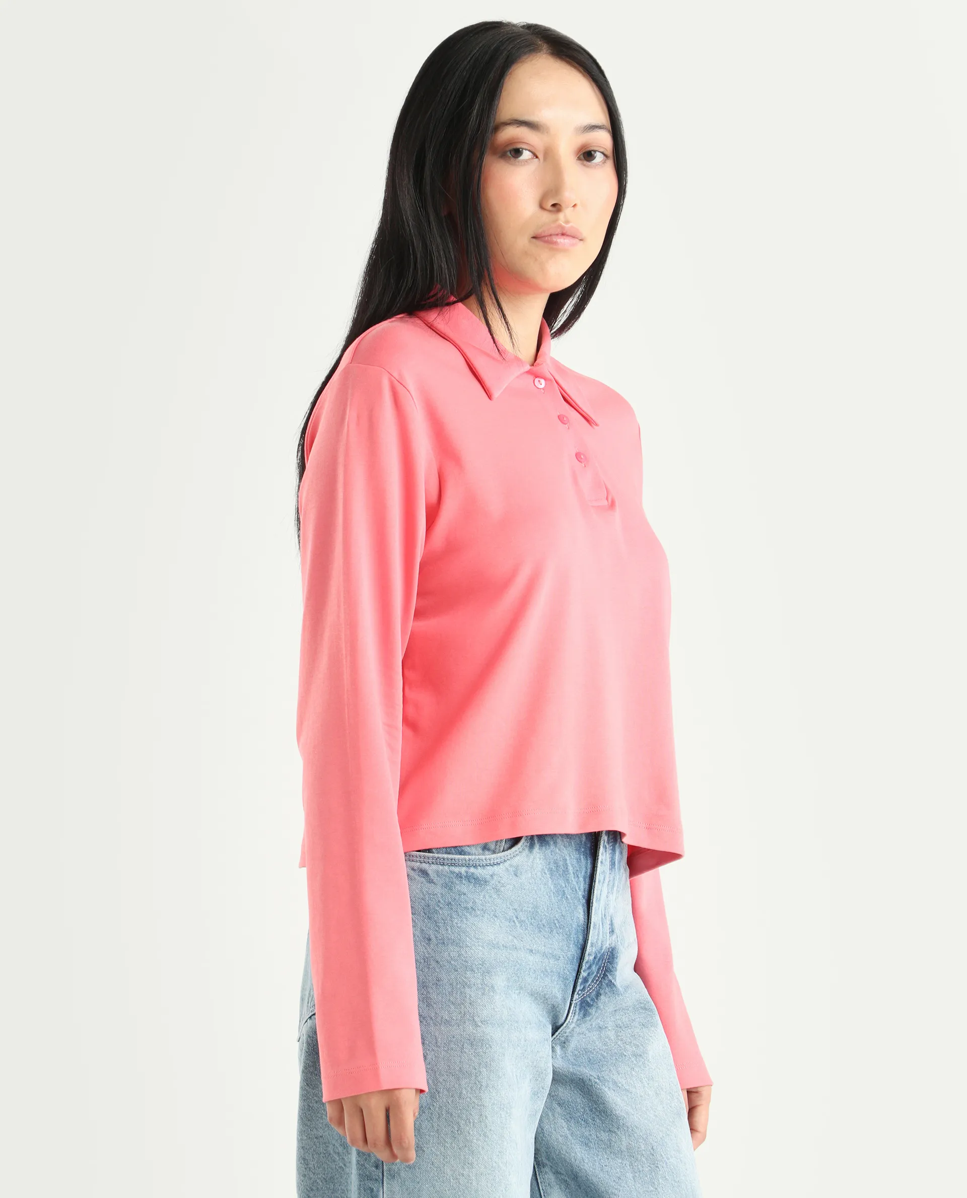 Rareism Women's Cotton Drop Collar Plain Regular Fit Top - Image 6