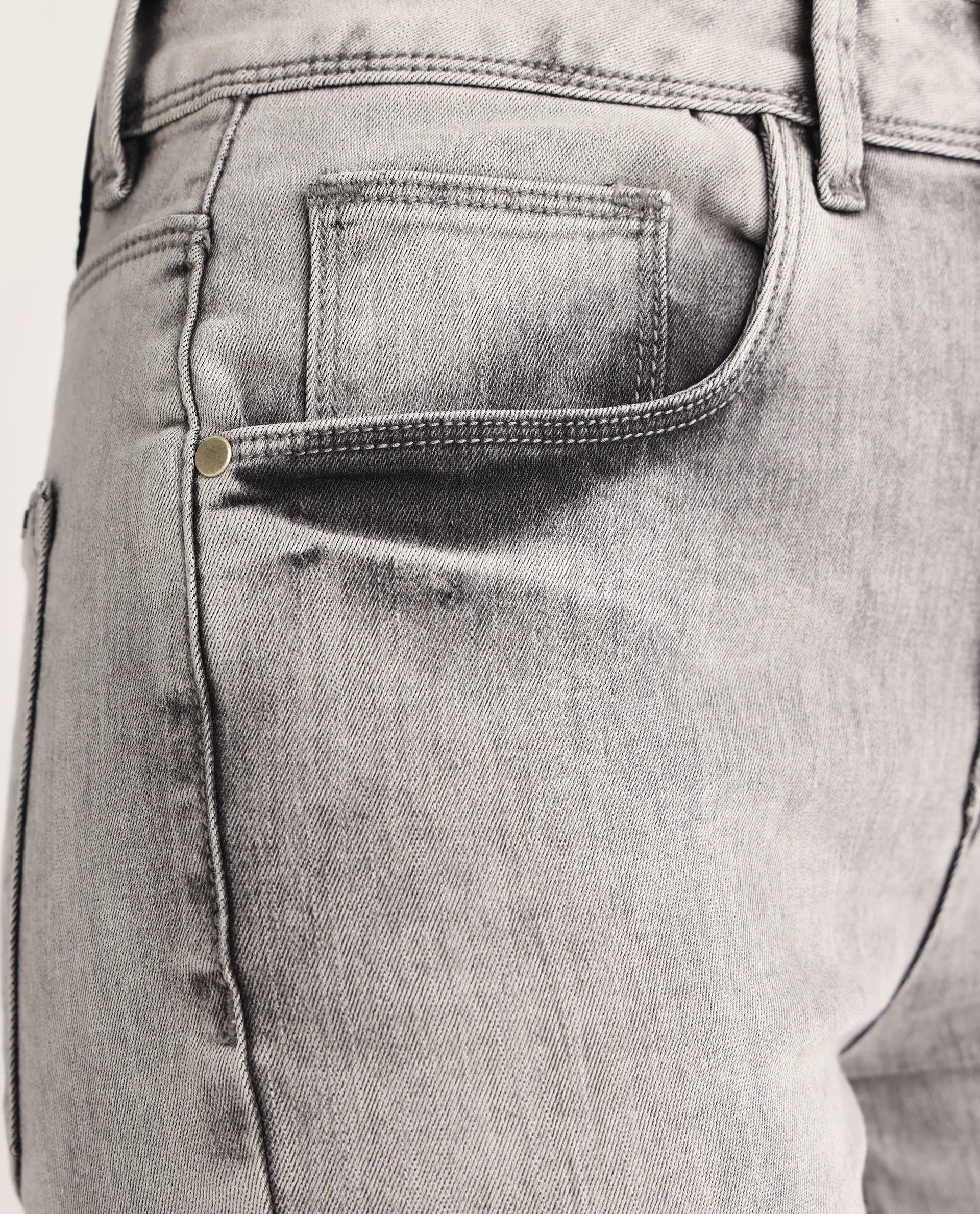 Rareism Women's Goliath Grey Cotton Blend Plain Ankle Length Slim Fit Jeans - Image 4