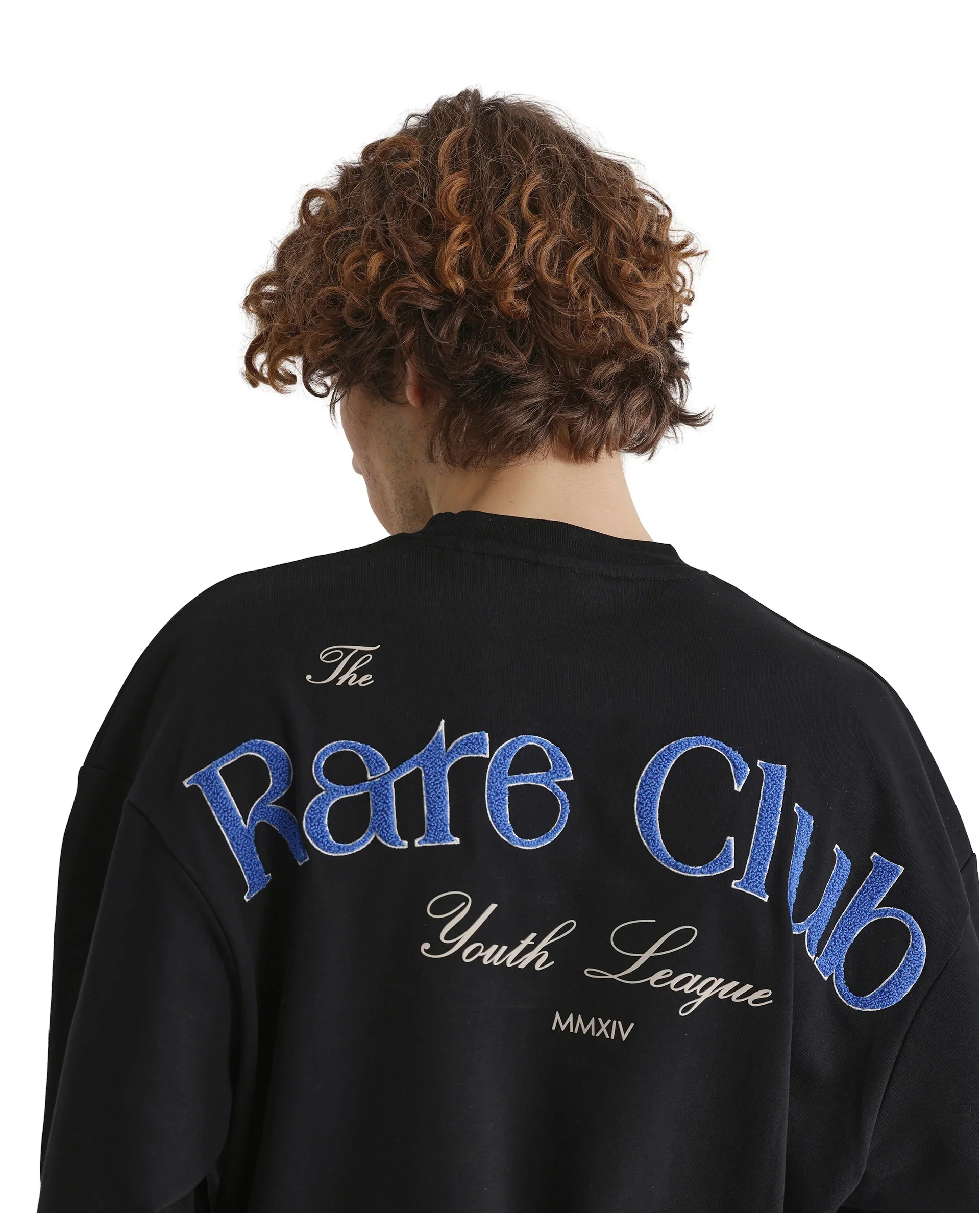 Rare Rabbit Men's Gordes Black Printed Oversized Fit Full Sleeve Crew Neck Sweatshirt - Image 9