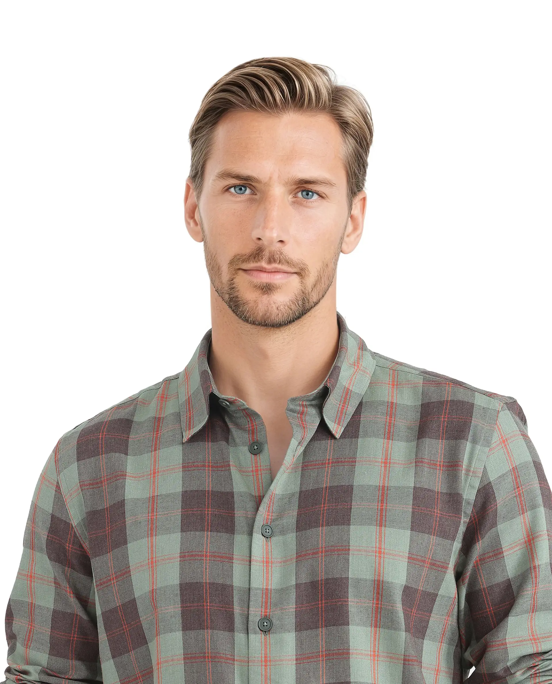 Rare Rabbit Men's Gory Dark Olive Cotton Checked Print Regular Fit Full Sleeve Collared Shirt - Image 5