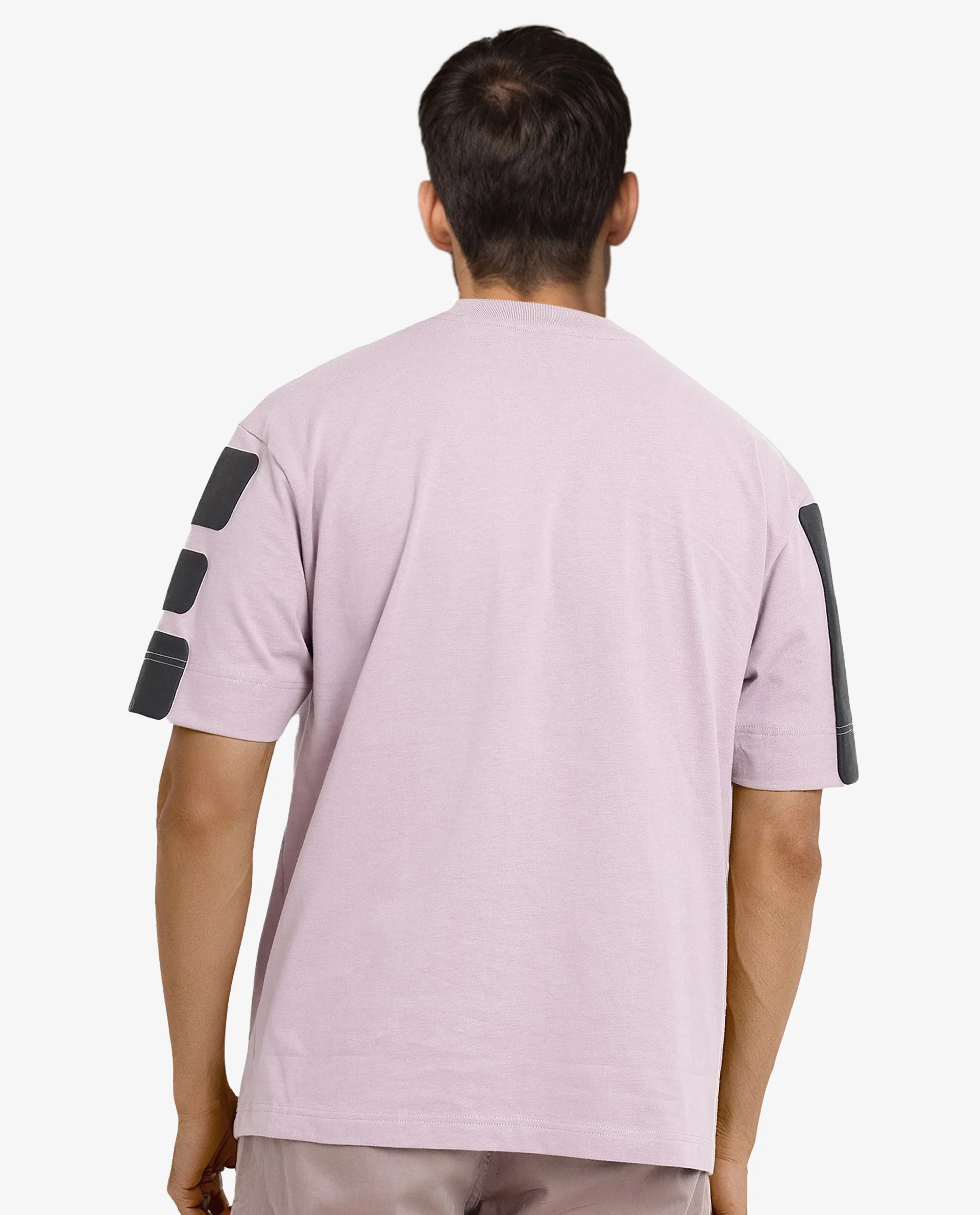 Rare Rabbit Men's Goss Lilac Cotton Graphic Print Oversized Fit Half Sleeve Crew Neck T-Shirt - Image 4