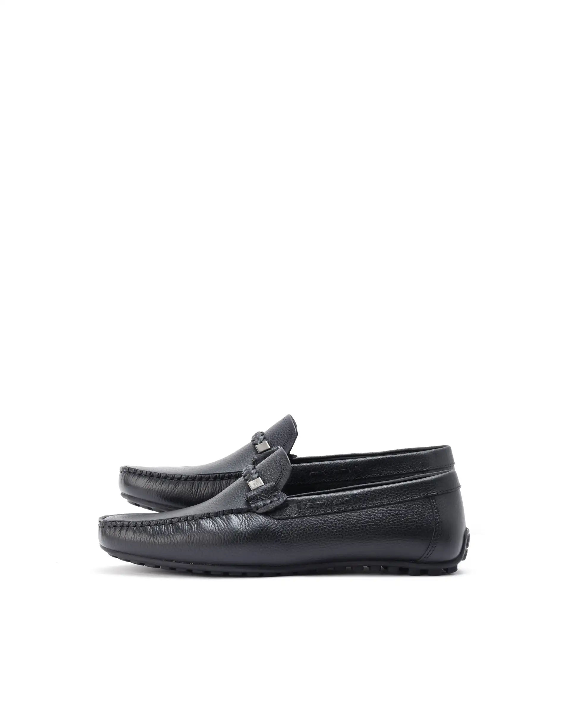 Rare Rabbit Men's Grain Black Slip-On Genuine Milled Leather Driving Moccasin - Image 5