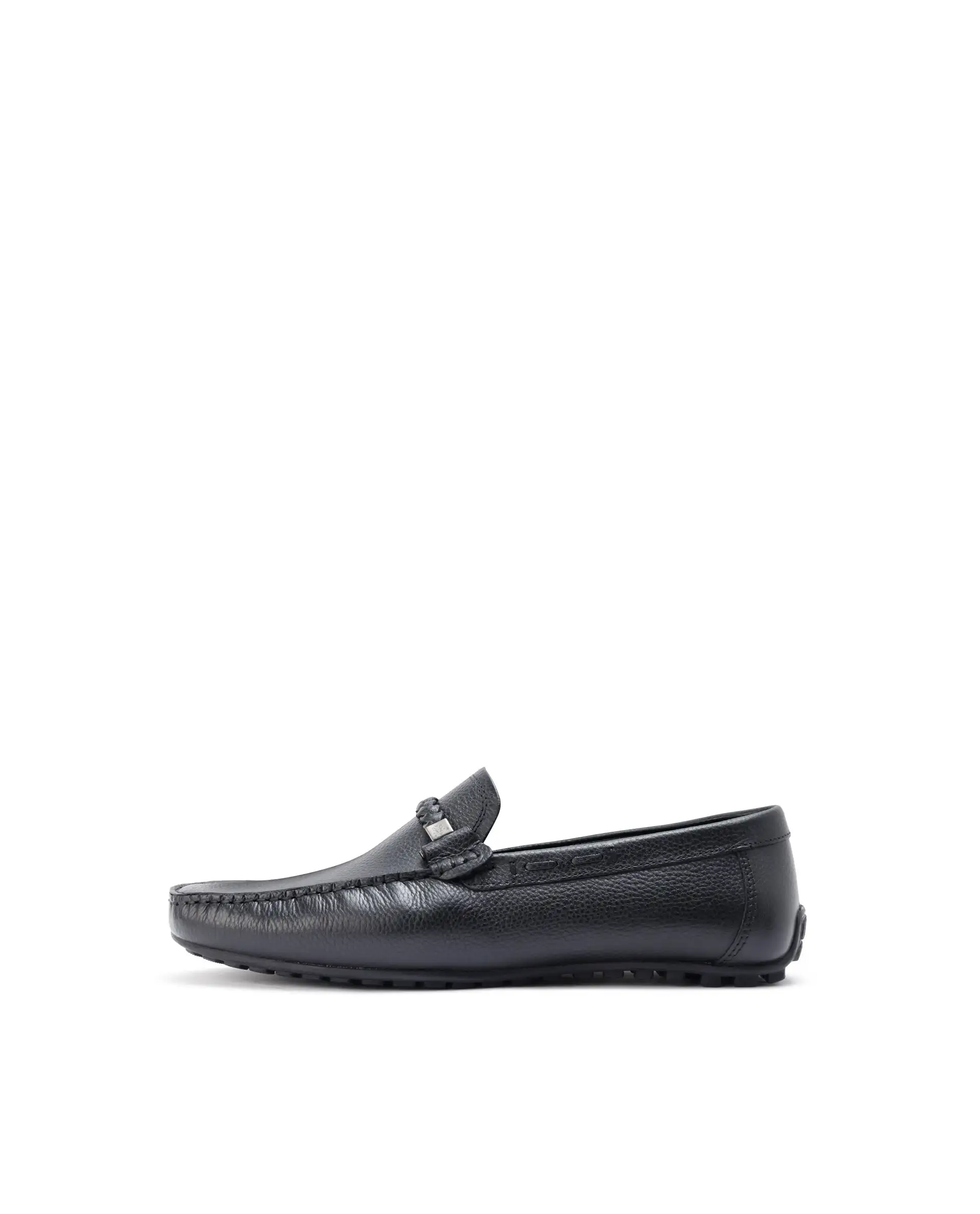 Rare Rabbit Men's Grain Black Slip-On Genuine Milled Leather Driving Moccasin - Image 8