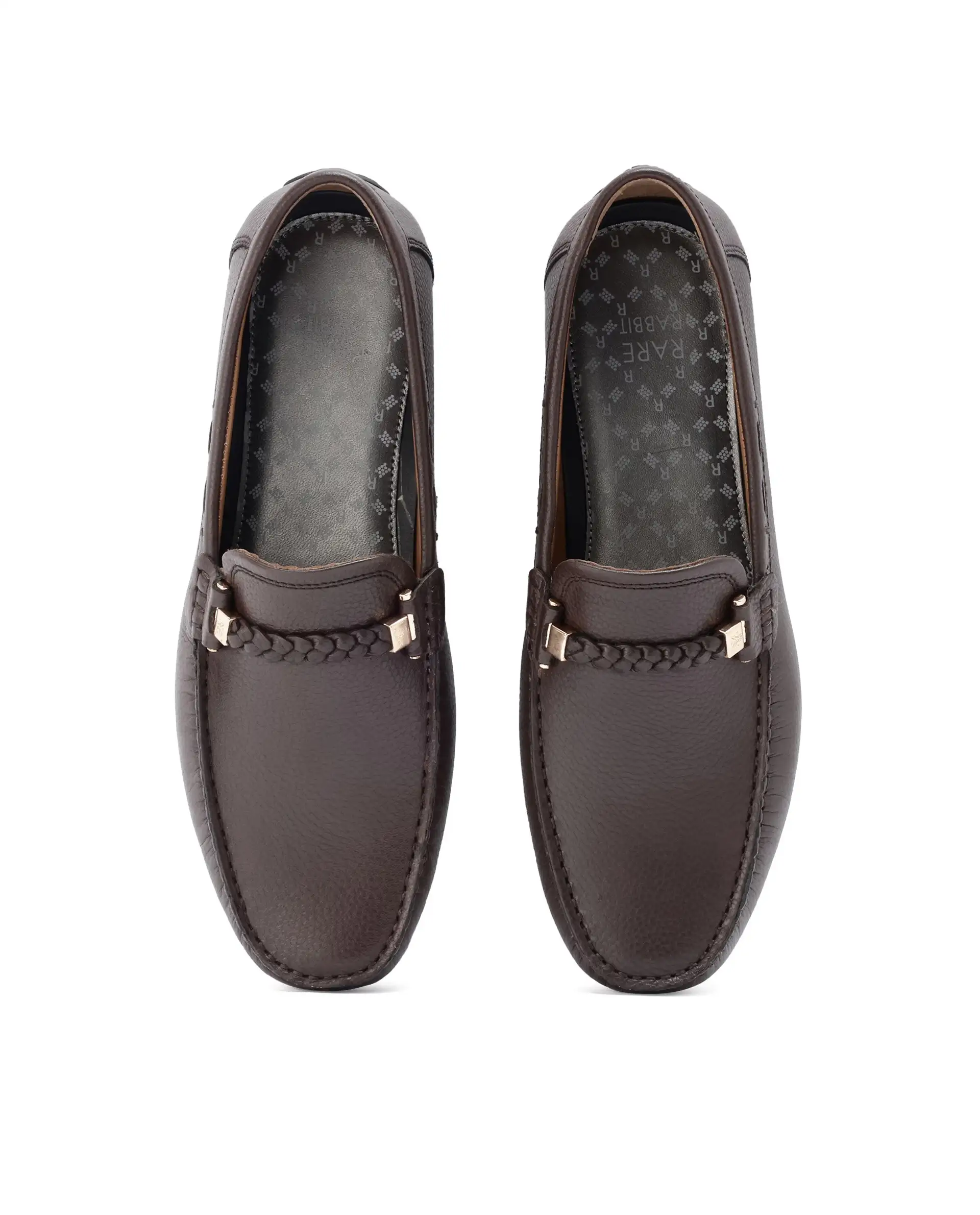 Rare Rabbit Men's Grain Brown Slip-On Genuine Milled Leather Driving Moccasin - Image 4