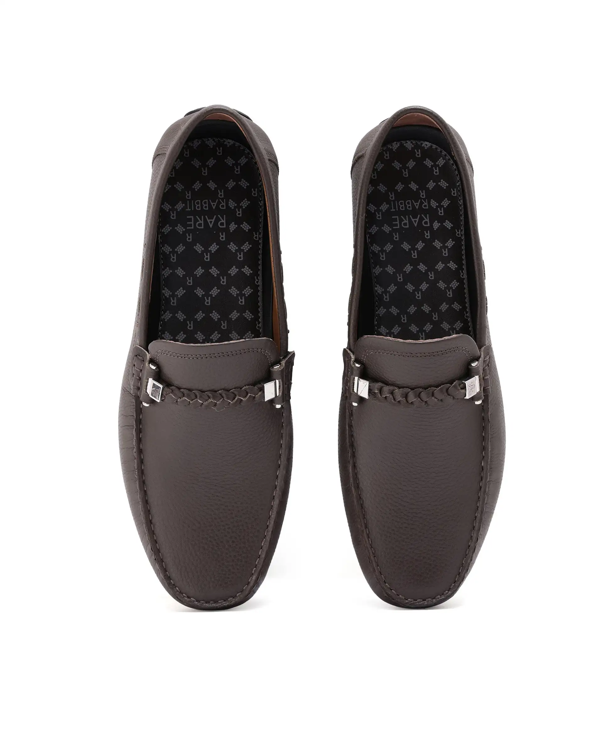Rare Rabbit Men's Grain Dark Olive Slip-On Genuine Milled Leather Driving Moccasin - Image 4