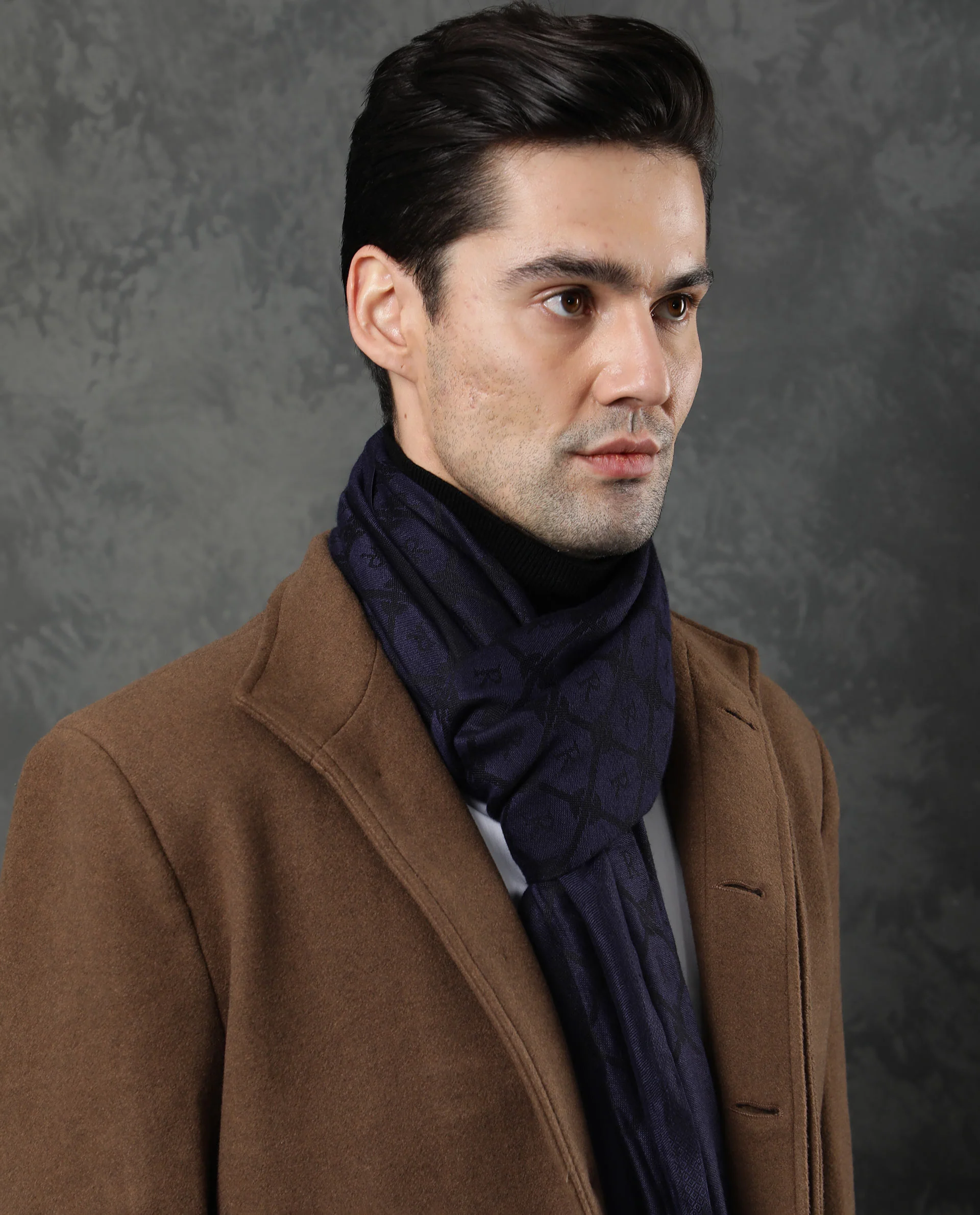 Rare Rabbit Men's Gramo Navy Scarf Dobby - Image 2